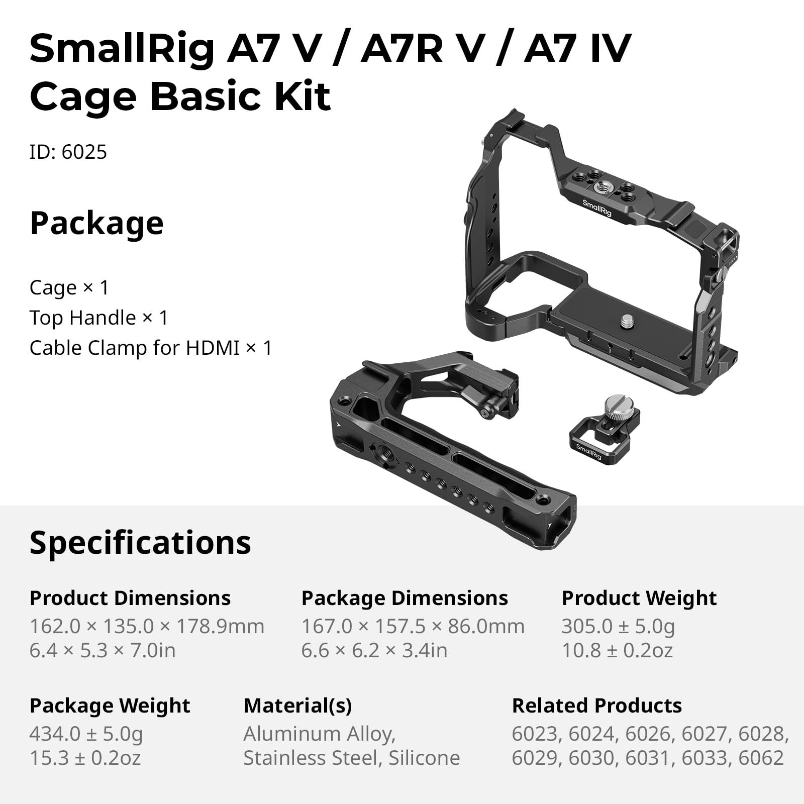 smallrig-k-fig-basiskit-6025-f-r-sony-alpha-7-v-7r-v-7-iv-mit-obergriff-und-hdmi image 7