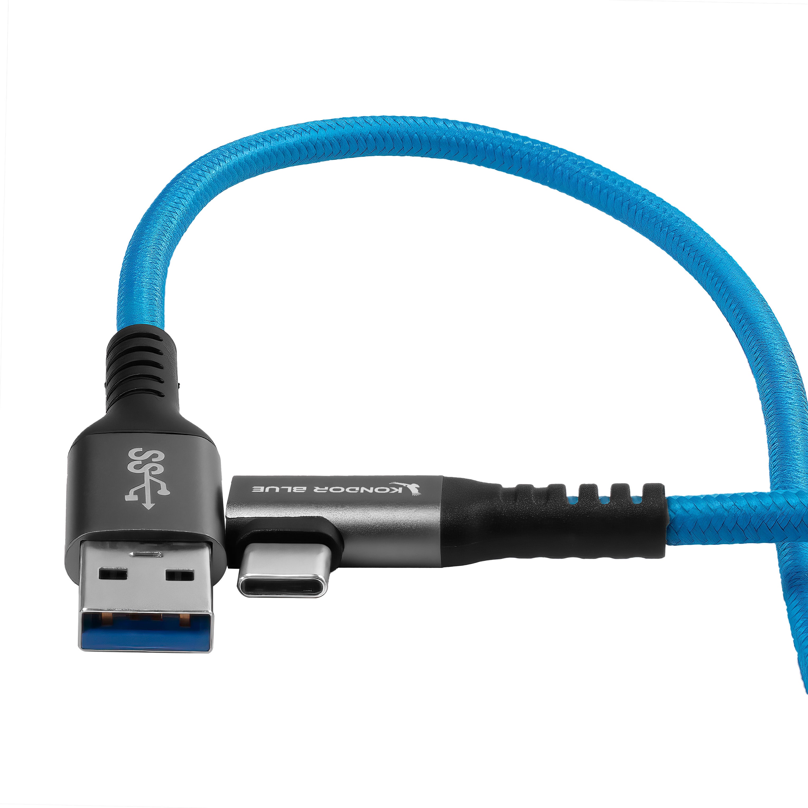 kondor-blue-usb-a-auf-usb-c-3-0-kabel-rechtwinklig-5gbps-60w-3a image 3