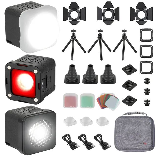 smallrig-rm01-mini-cube-led-videolicht-3er-set-5600k-mit-filtern image 1