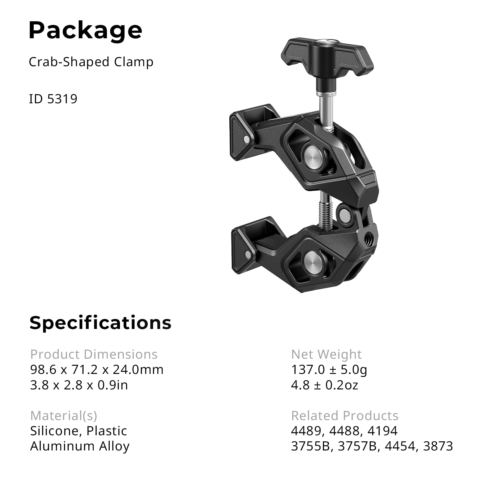 smallrig-5319-super-clamp-krabbenklemme-mit-1-4-20-gewinde-bis-50-mm image 6