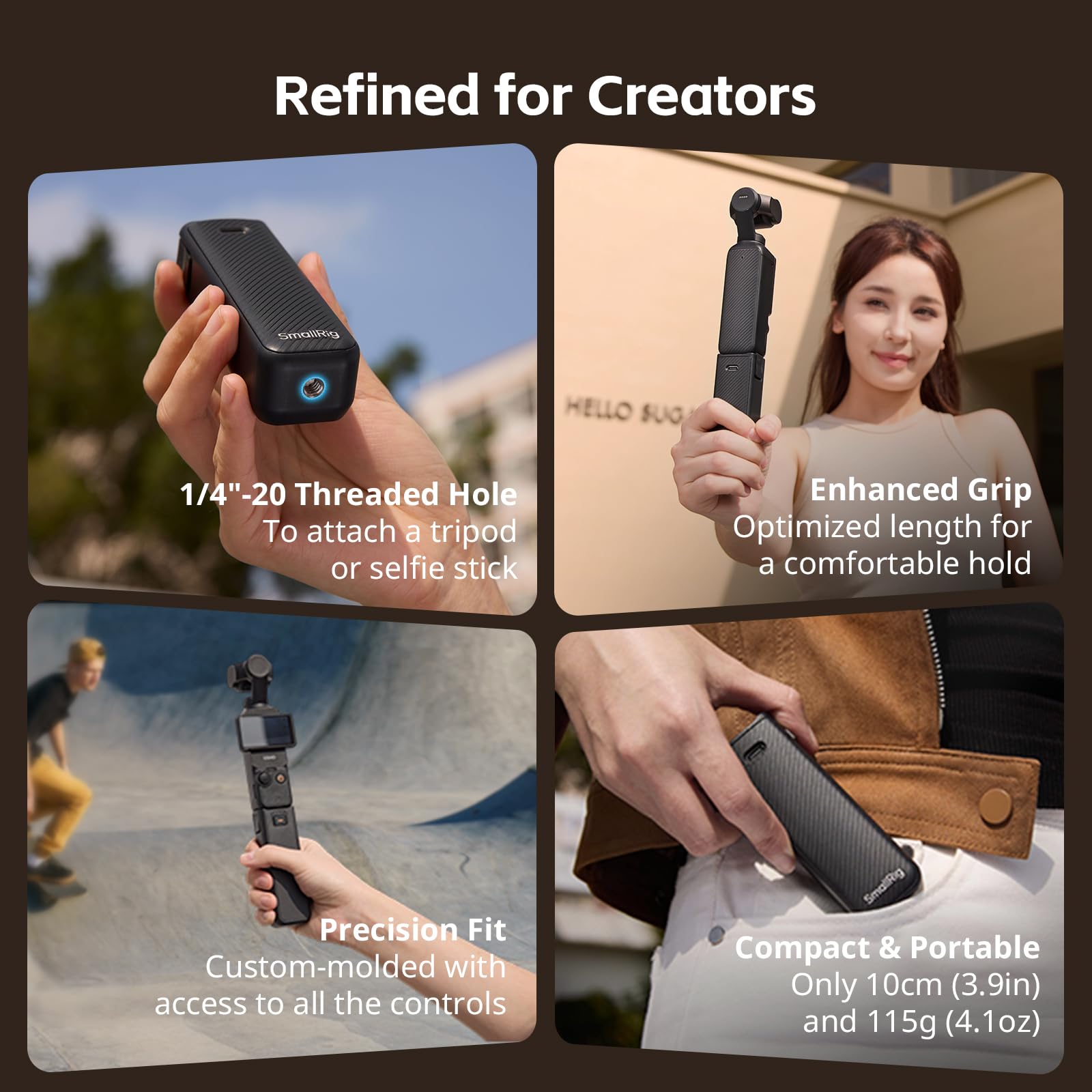 smallrig-5705-akkugriff-5000-mah-f-r-dji-osmo-pocket-4-pro-4-3-mit-1-4-gewinde image 8