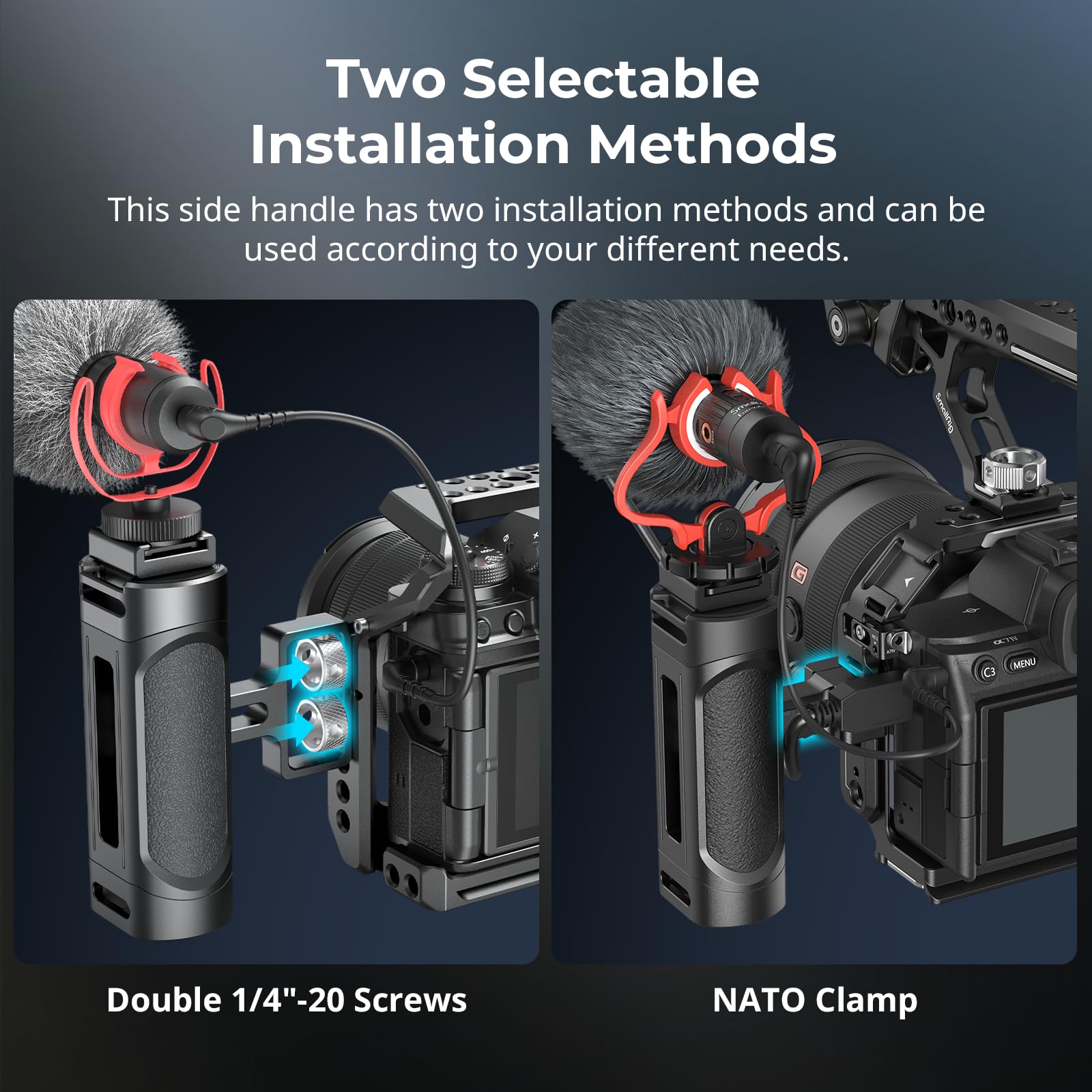 smallrig-4816-mini-camera-side-handle-mit-nato-klemme-und-1-4-20-seitenhandgriff image 4