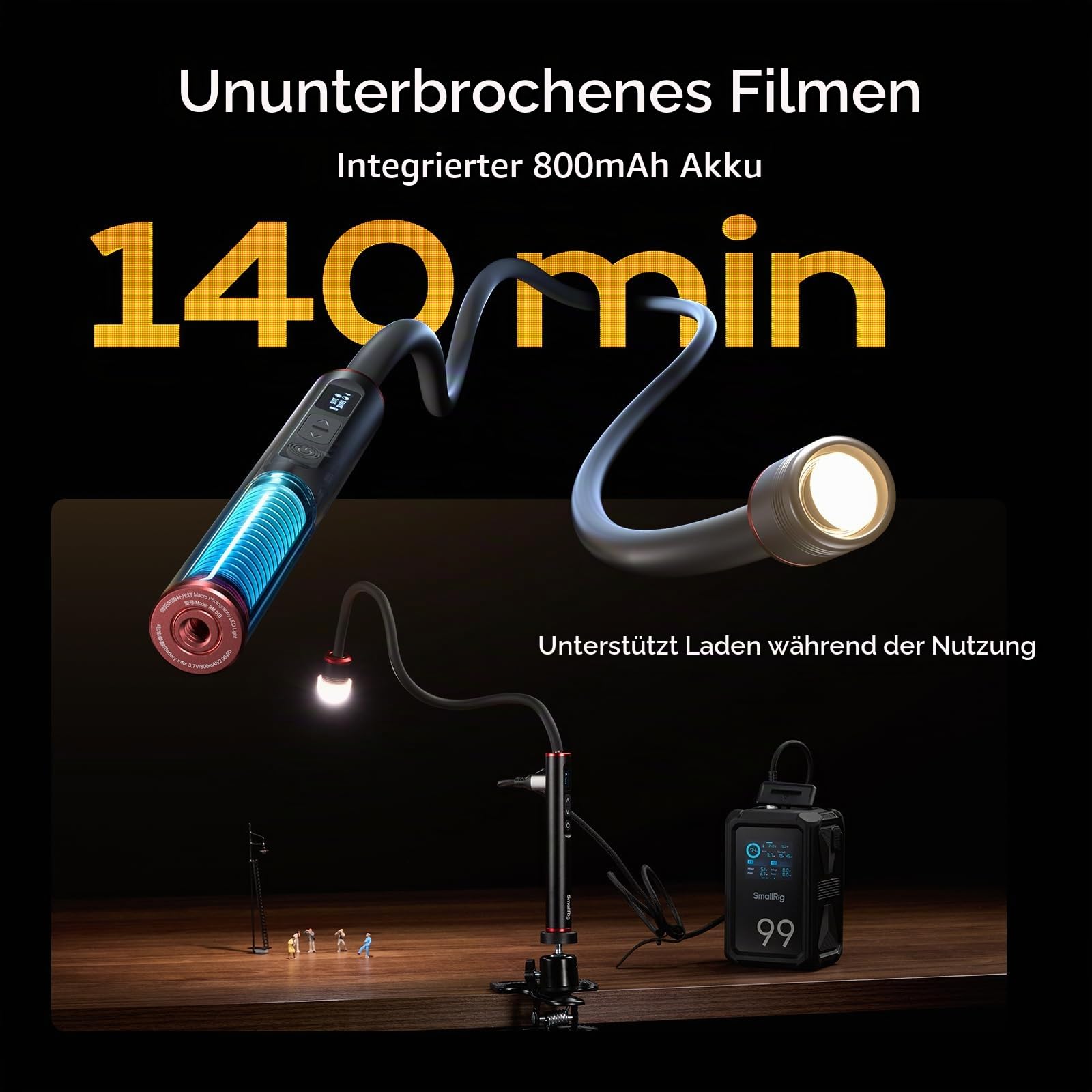 smallrig-rm01b-makro-led-licht-6225-1800k-7500k-mit-oled-und-schwanenhals image 8