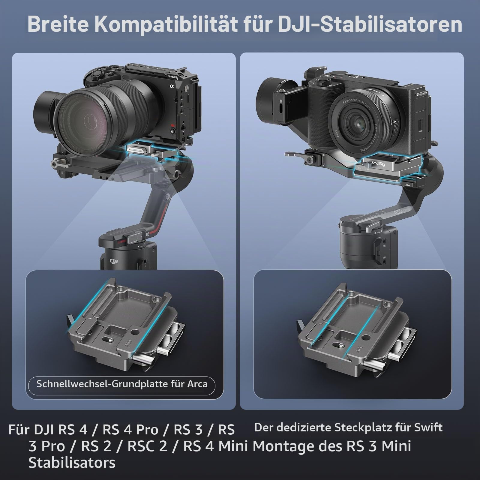 smallrig-hawklock-schnellwechselplatte-f-r-arca-f-r-dji-stabilizer-4639 image 2