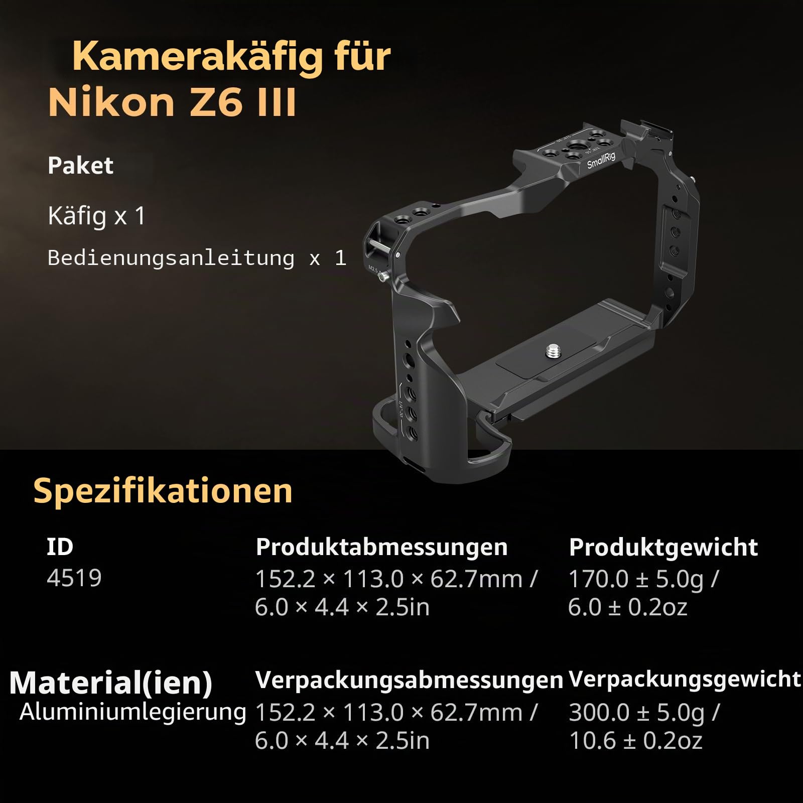 smallrig-4519-aluminium-kamerak-fig-f-r-nikon-z6-iii-mit-arca-swiss image 8