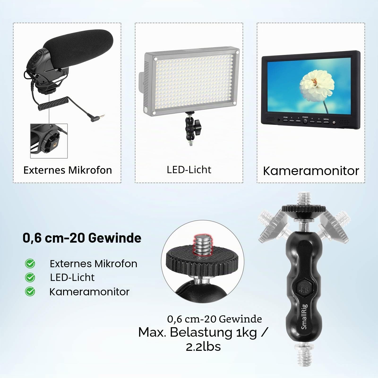 smallrig-2157-magic-arm-klein-mit-kugelkopf-1-4-zoll image 3