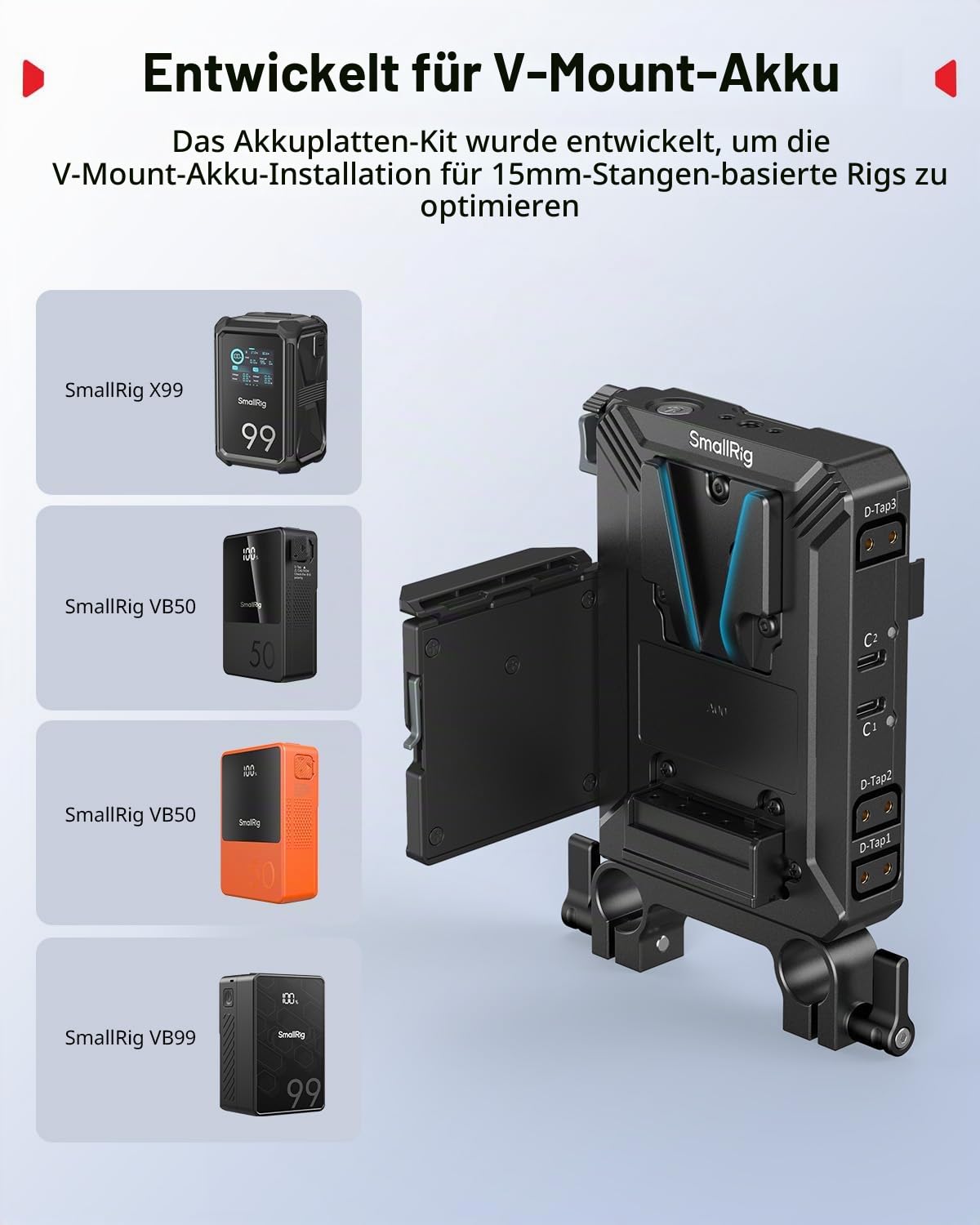 smallrig-5226-v-mount-akkuplatten-kit-f-r-15-mm-lws-mit-d-tap-und-usb-c-65w image 2