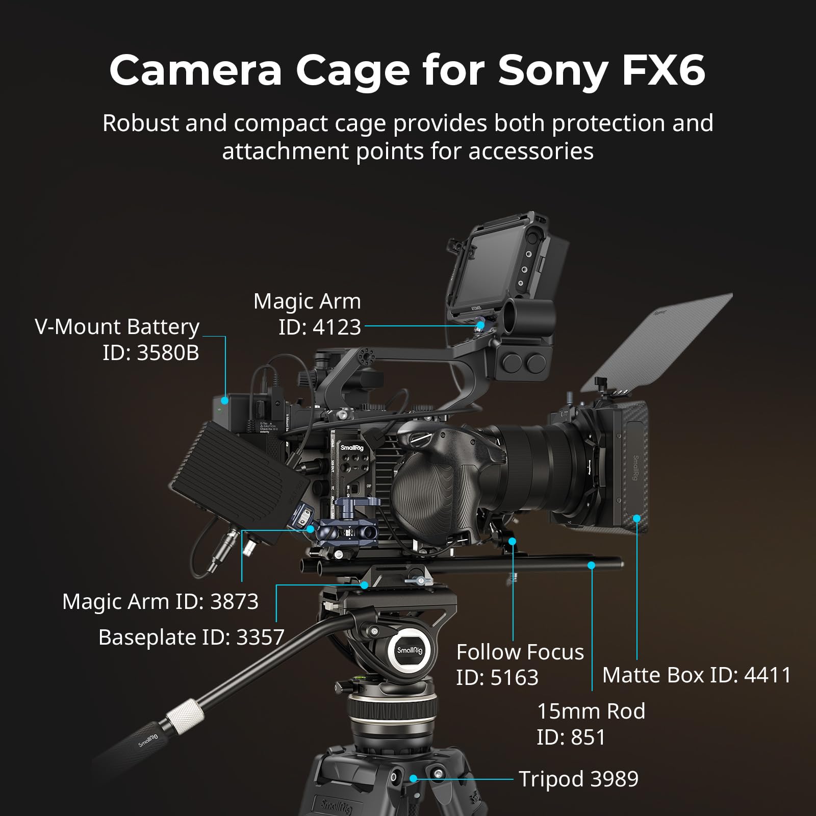 smallrig-5801-vertikal-aufnahmek-fig-kit-f-r-sony-fx6-mit-v-mount-halterung-hawk image 3