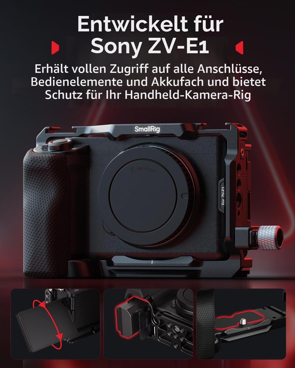 smallrig-4257b-cage-kit-mit-silikongriff-und-hdmi-kabelklemme-f-r-sony-zv-e1 image 2