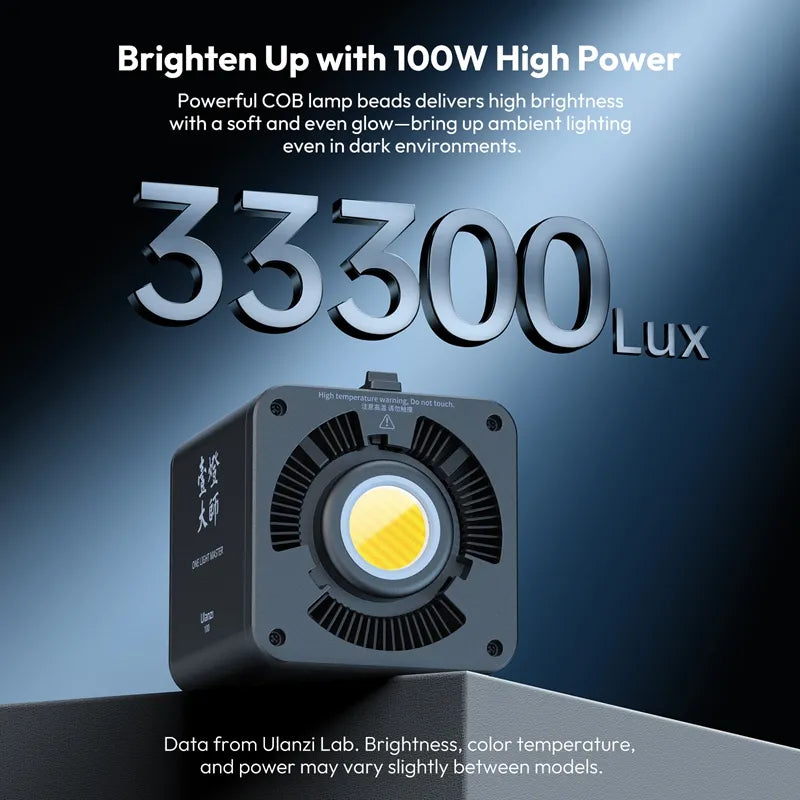 ulanzi-100w-cob-videoleuchte-mit-integriertem-akku-rgb-bowens-mount image 2