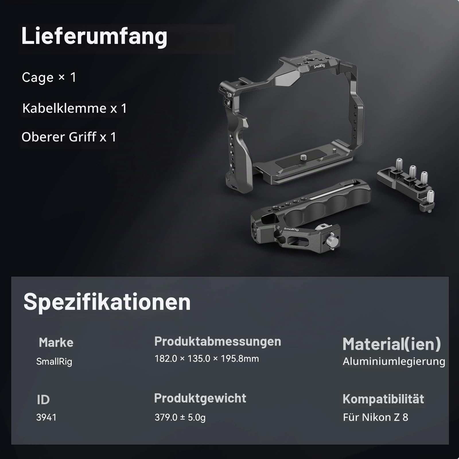 smallrig-3941b-cage-kit-f-r-nikon-z-8-mit-top-griff-und-kabelklemme image 7