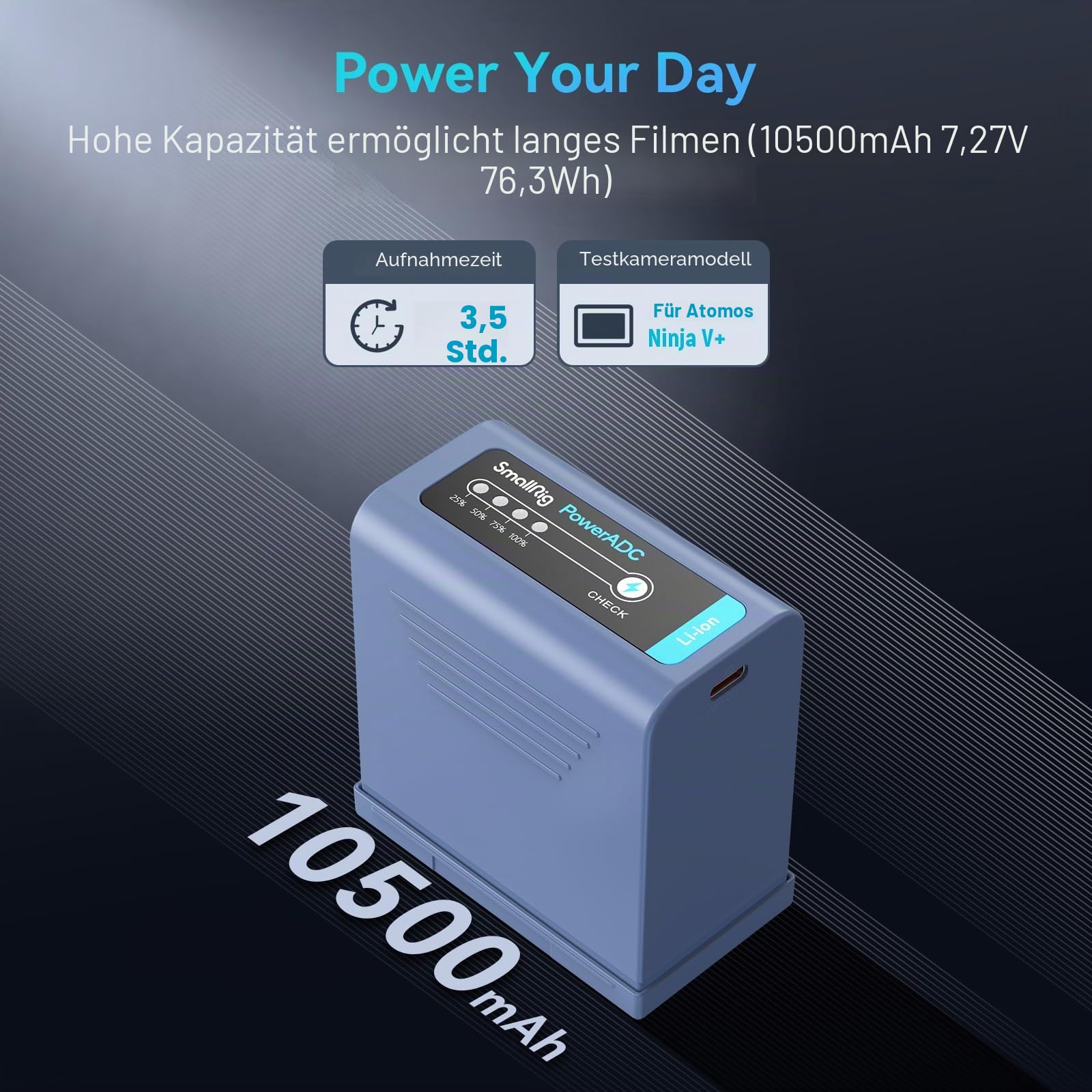 smallrig-np-f970-akku-4267-10500mah-kamera-akku-mit-usb-c-f-r-sony-np-f-serie image 2