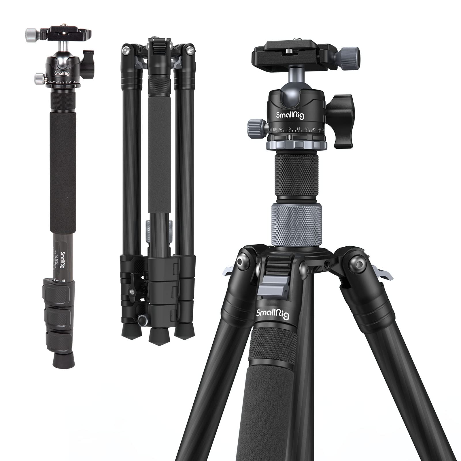 smallrig-4059-carbon-stativ-mit-mittels-ule-360-kugelkopf-und-einbeinstativ-12kg image 1