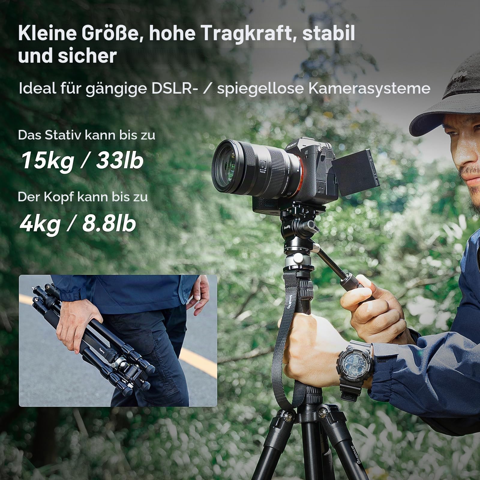 smallrig-freeblazer-ct190-4319-72-zoll-video-stativ-mit-fluidkopf-und-einbeinsta image 7