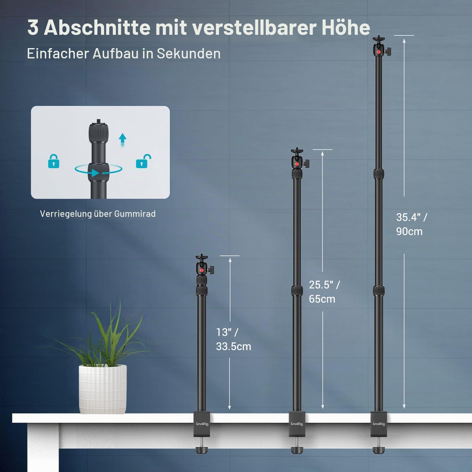 smallrig-3488-tisch-lichtstativ-mit-1-4-20-kugelkopf-f-r-kamera-ringlicht-und-st image 3
