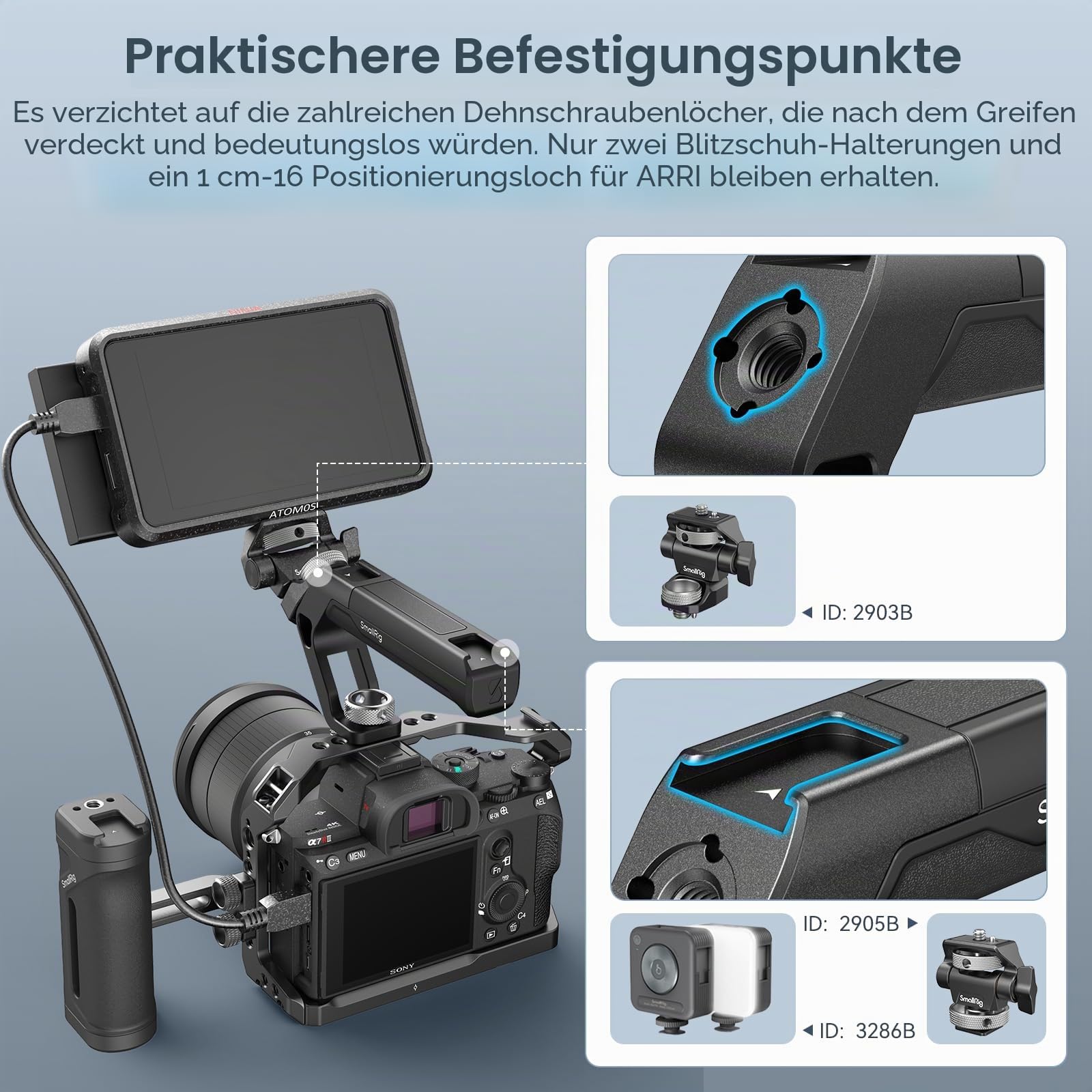 smallrig-4757-top-handle-light-leichter-kameragriff-113g-mit-arri-pins-und-dual- image 6