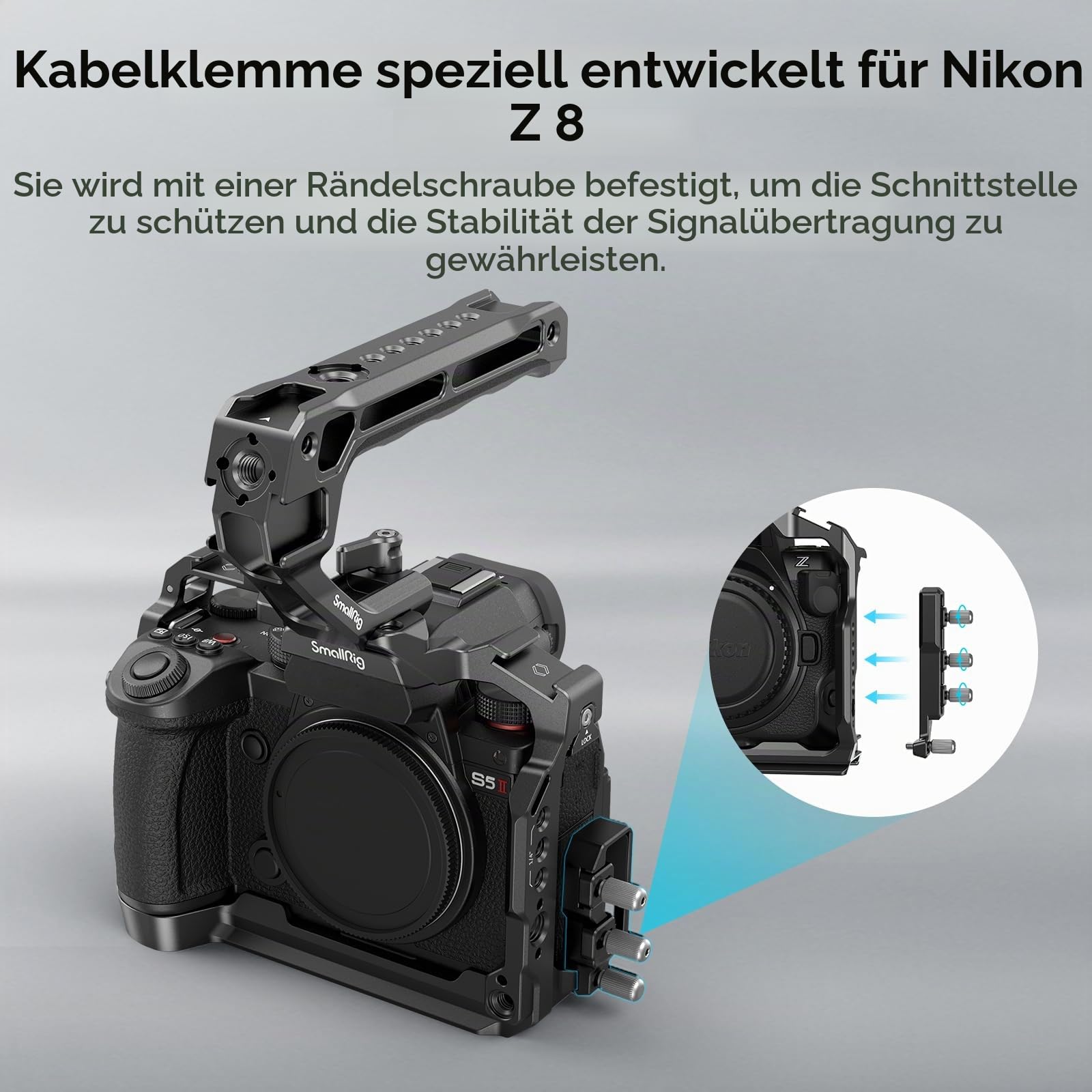 smallrig-3941b-cage-kit-f-r-nikon-z-8-mit-top-griff-und-kabelklemme image 5