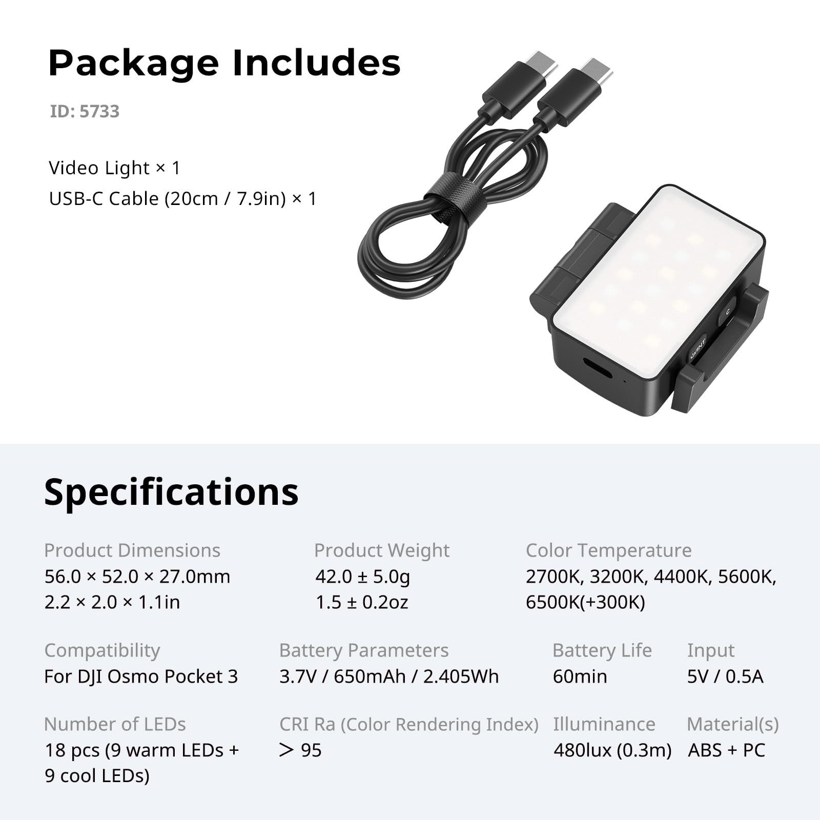 smallrig-5733-bi-color-led-videoleuchte-f-r-dji-osmo-pocket image 8