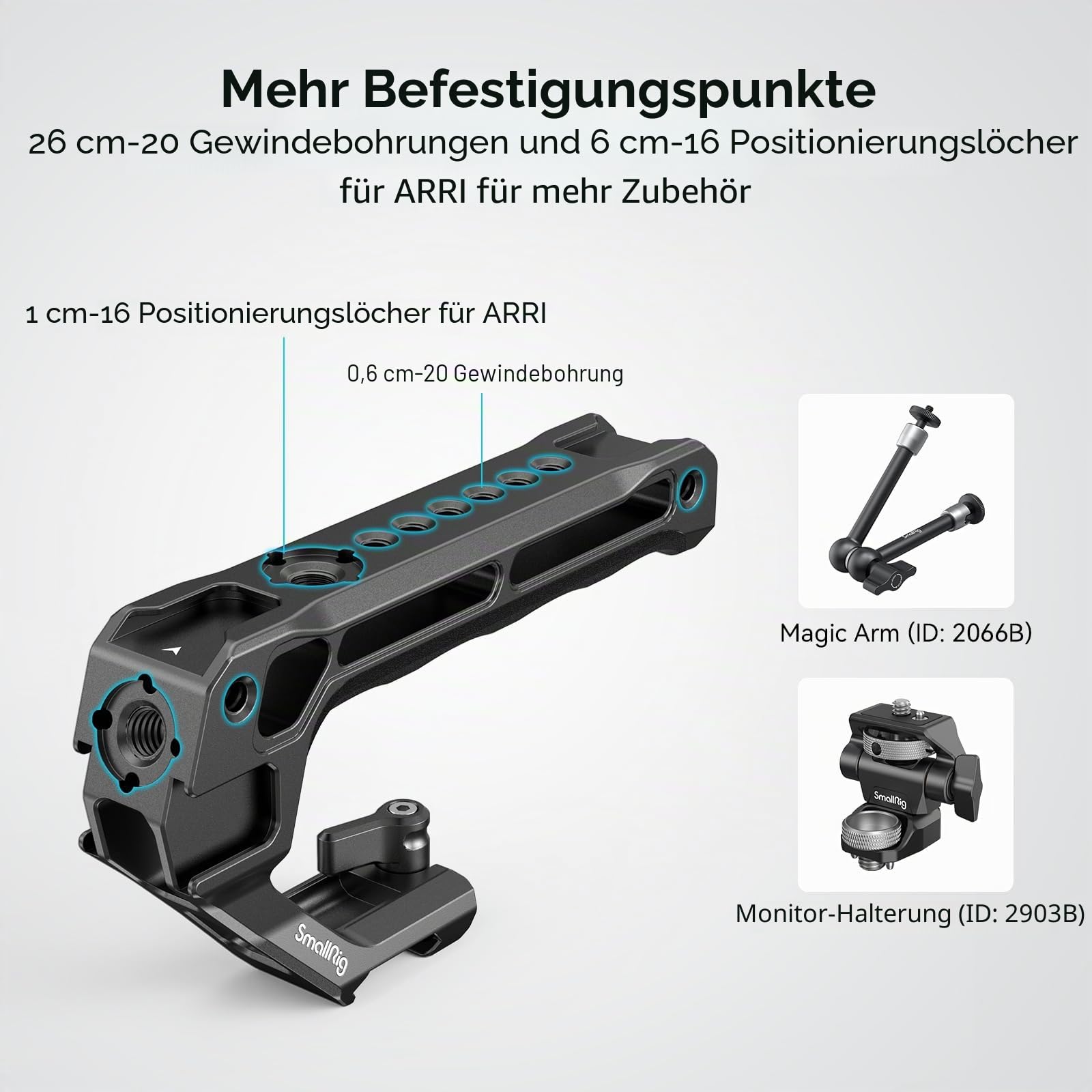smallrig-3766-nato-top-handle-lite-griff-mit-5-kaltschuh-124-g image 5