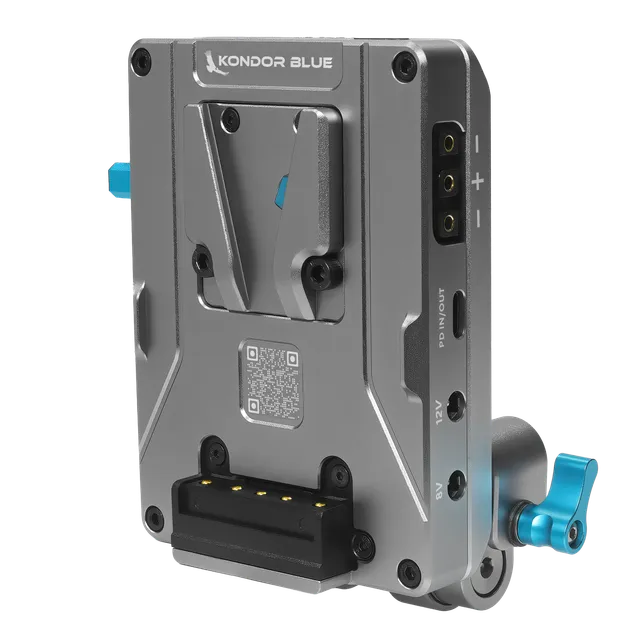 kondor-blue-v-mount-pro-battery-plate-mit-swiveling-rod-block image 1