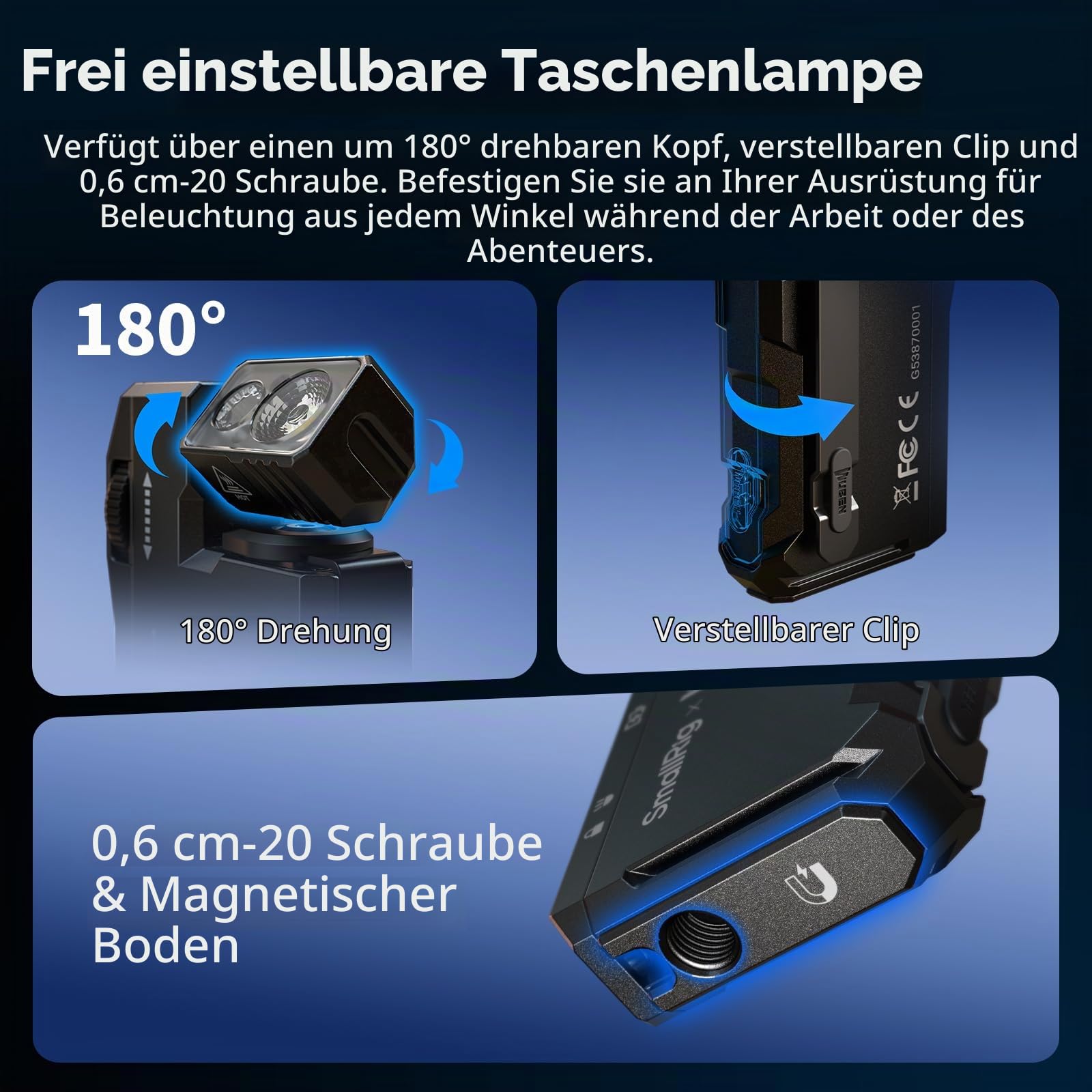 smallrig-mini-edc-taschenlampe-400-lumen-magnetisch-rgb-ip65 image 2