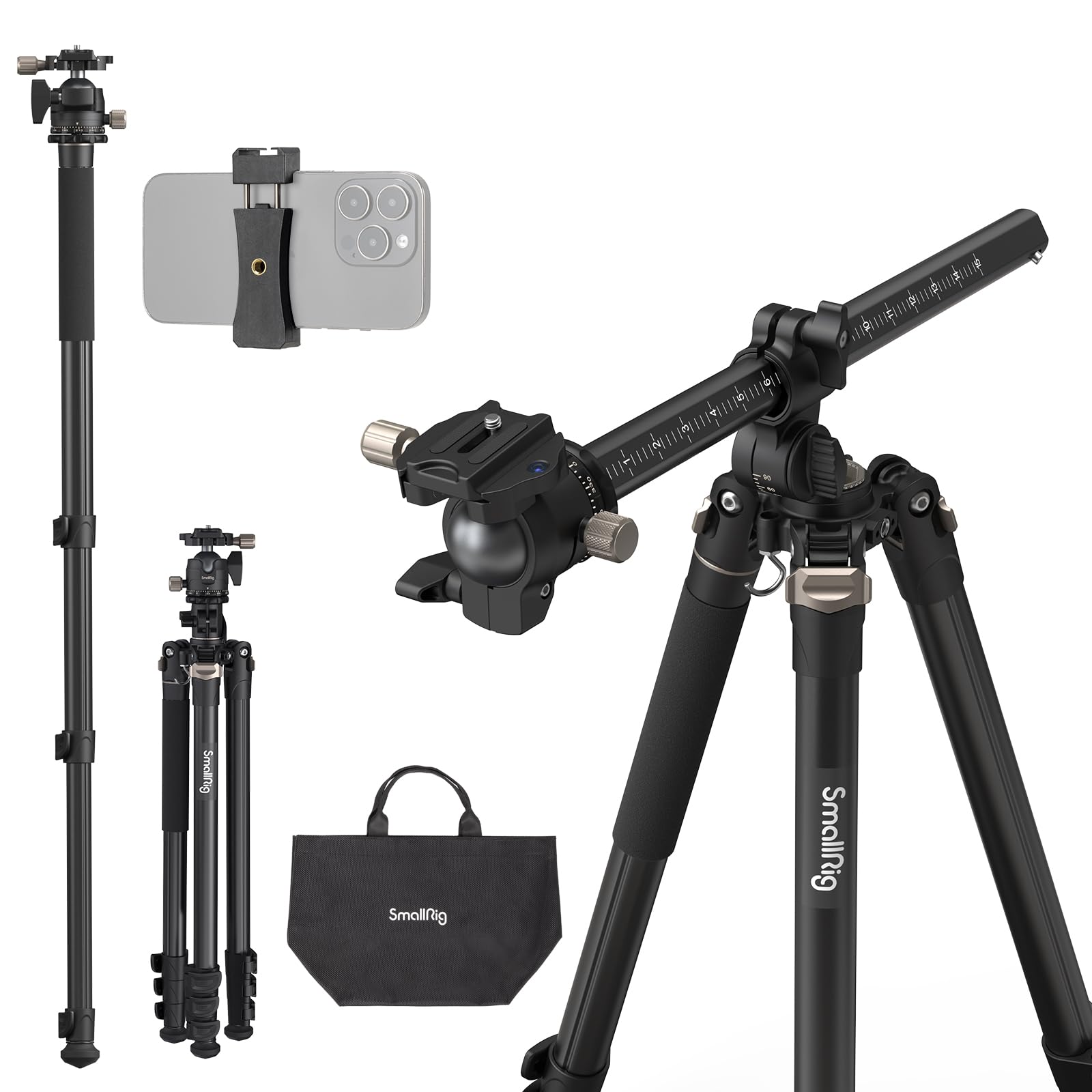 smallrig-ct200-4288-kamerastativ-mit-360-mittels-ule-einbeinstativ-und-smartphon image 1