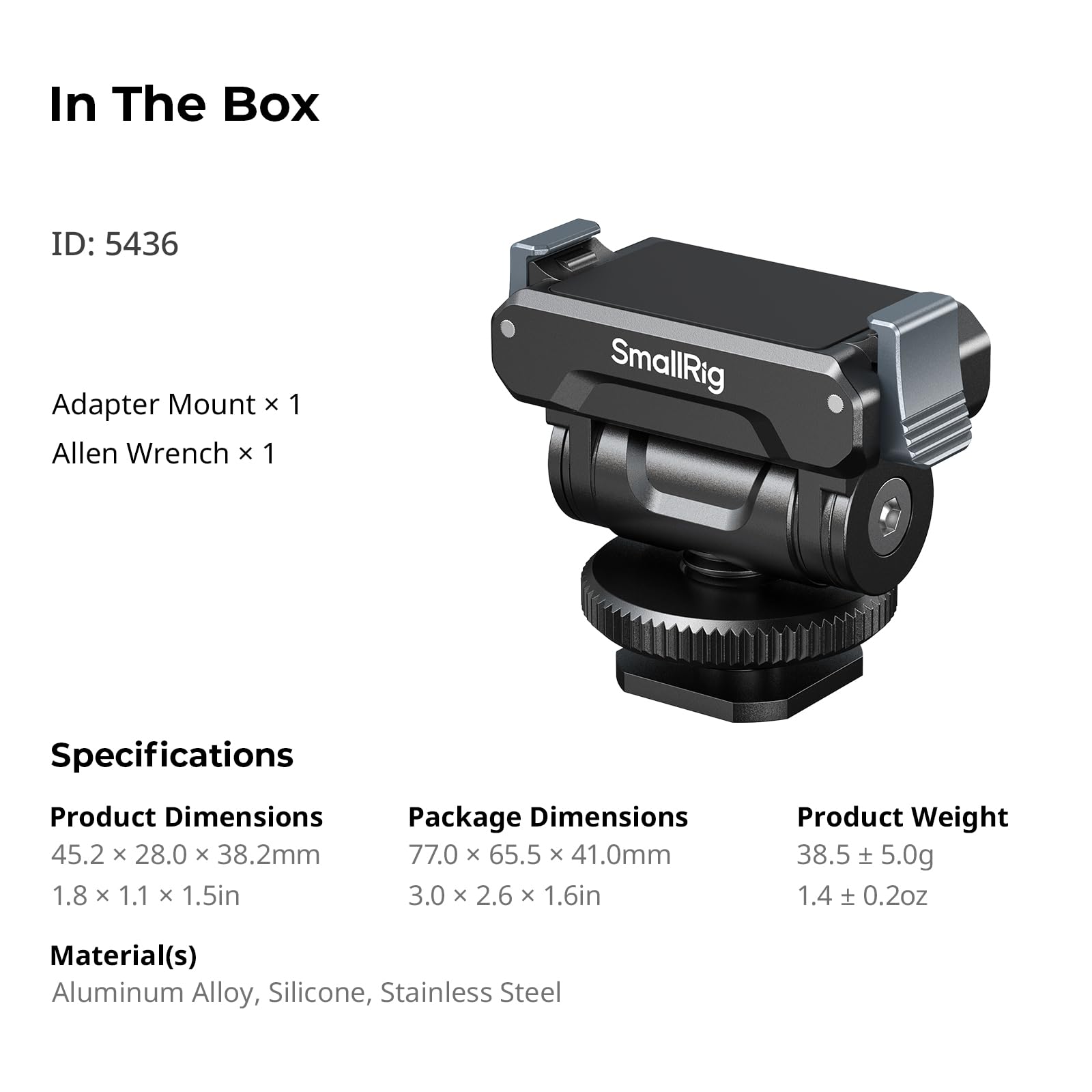 smallrig-blitzschuh-adapterhalterung-f-r-dji-osmo-360-action-5-pro-4-3 image 8