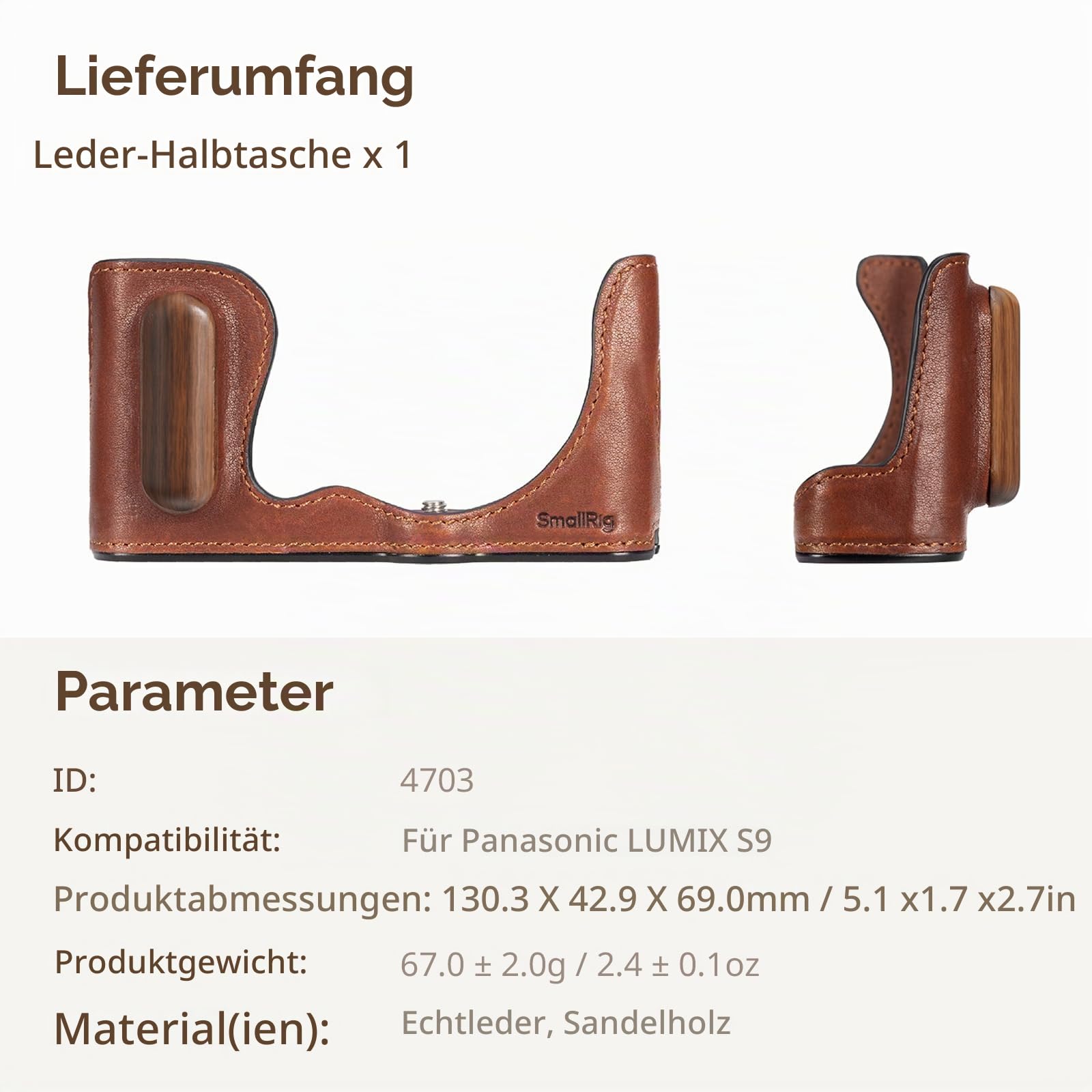 smallrig-s9-leder-half-case-4703-f-r-panasonic-lumix-s9 image 7