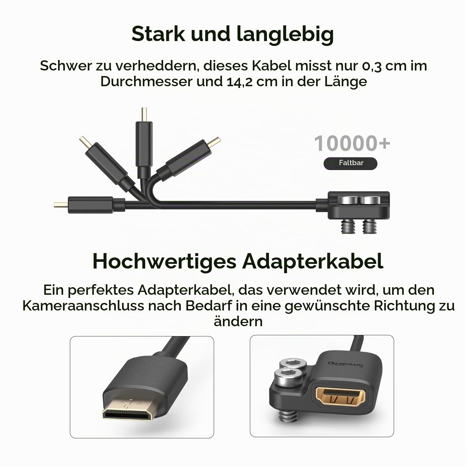smallrig-3020-ultra-slim-4k-adapterkabel-mini-hdmi-male-auf-hdmi-female-14cm image 4