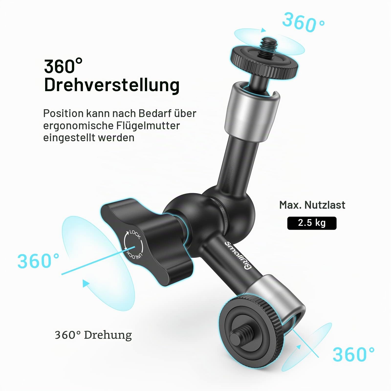 smallrig-2730b-5-zoll-magic-arm-mit-super-clamp-crab-klemme image 3