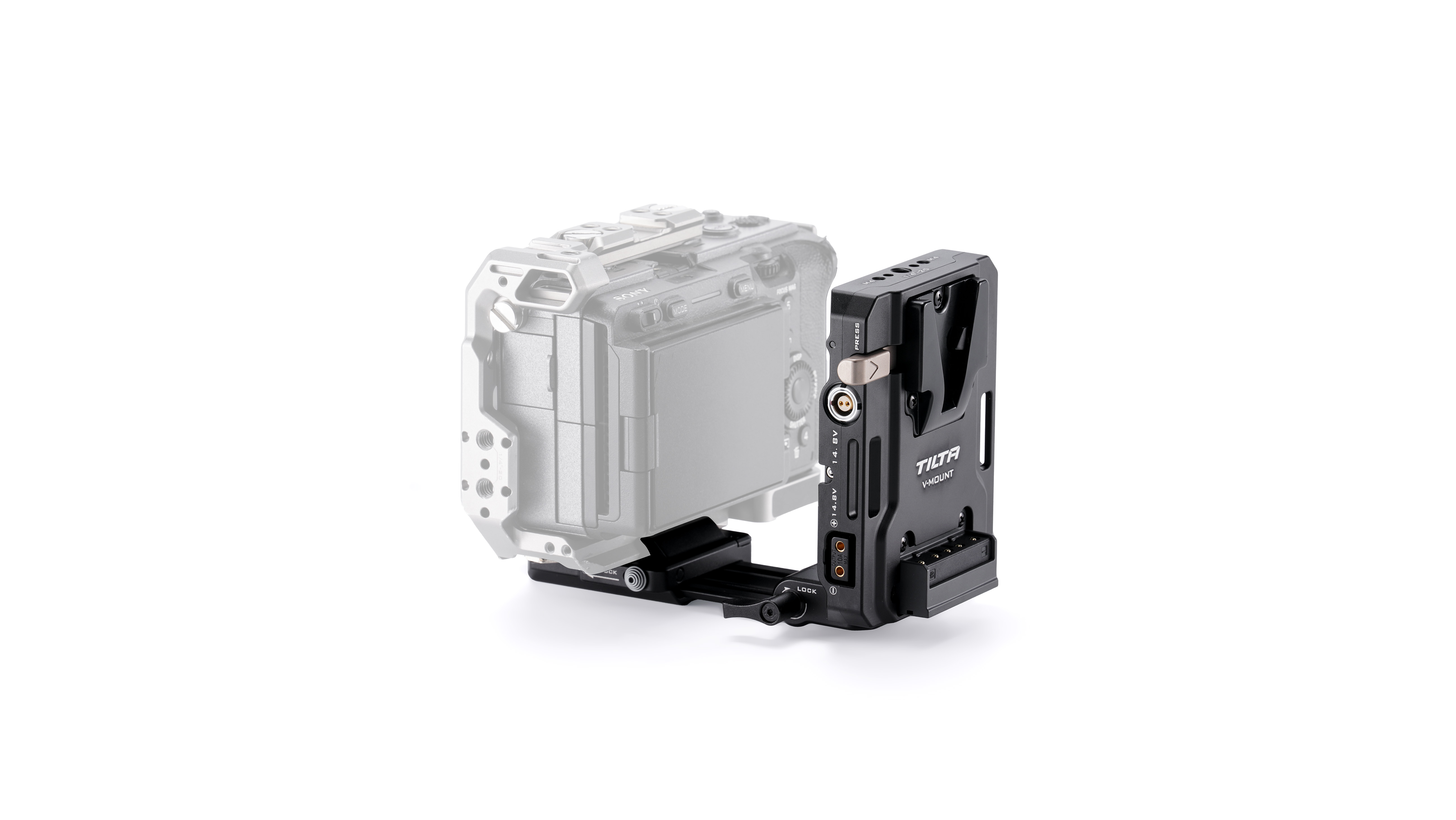 tilta-mini-pd-v-mount-battery-plate-mit-adjustable-arca-receiver-kit-black-open- image 1