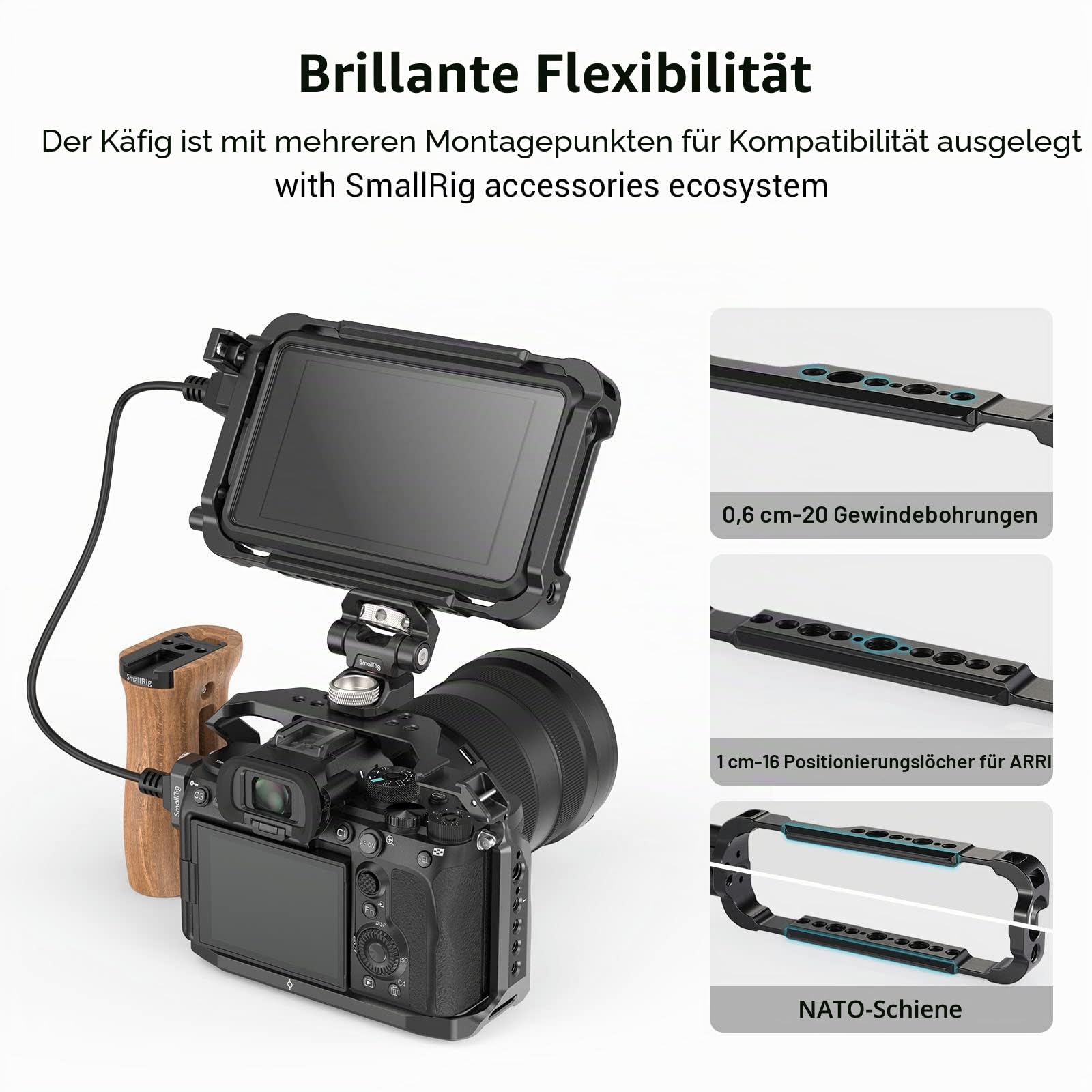 smallrig-cage-kit-3788b-f-r-atomos-ninja-serie-monitor-k-fig-mit-sunhood-und-hdm image 3