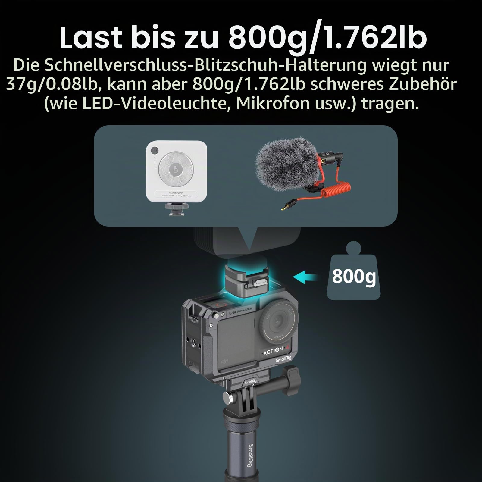 smallrig-4500-hawklock-h18-cold-shoe-mount-adapter-qr-slide-kit image 7