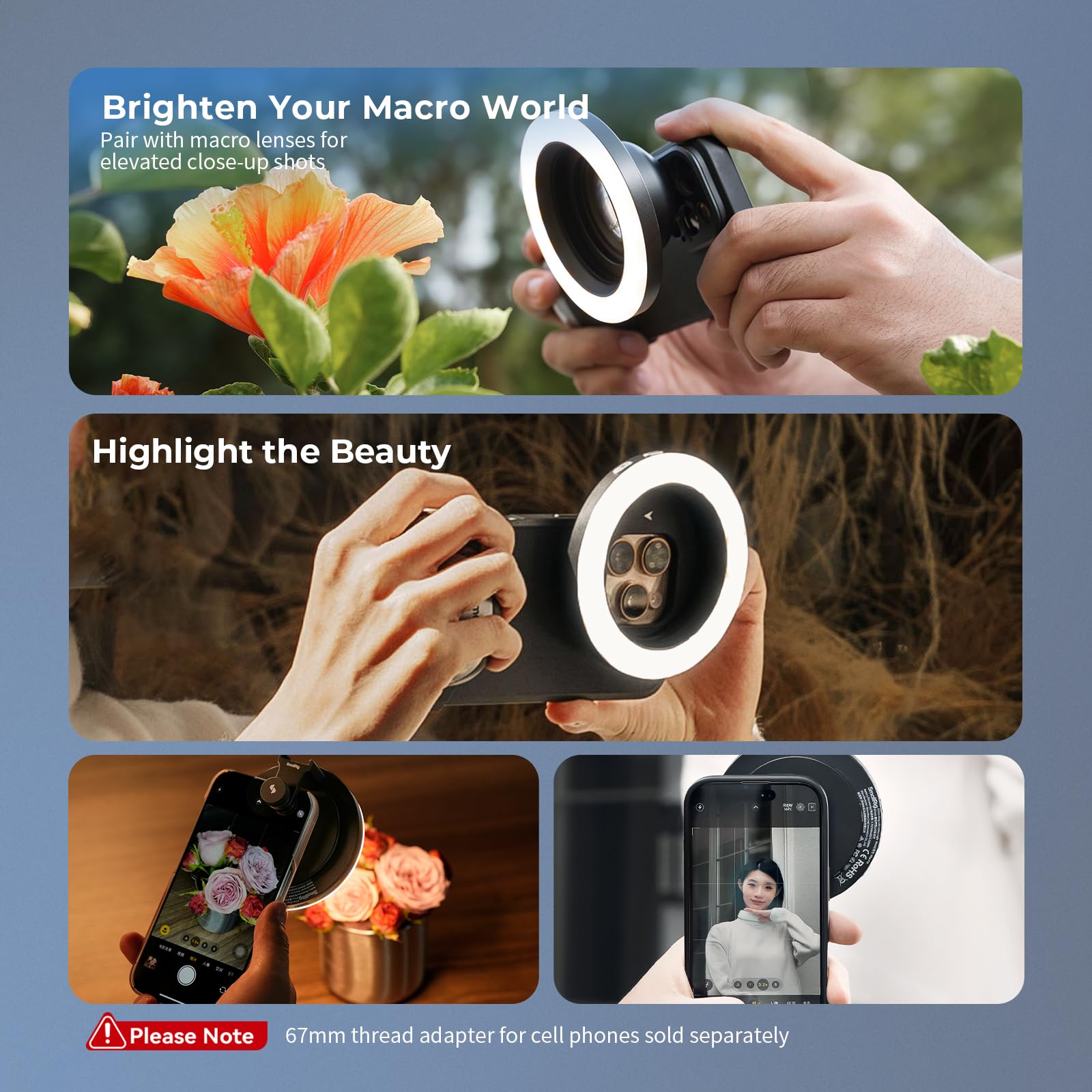 smallrig-vibe-p30-bi-color-ring-led-videoleuchte-f-r-67mm-handyhalterungen image 7