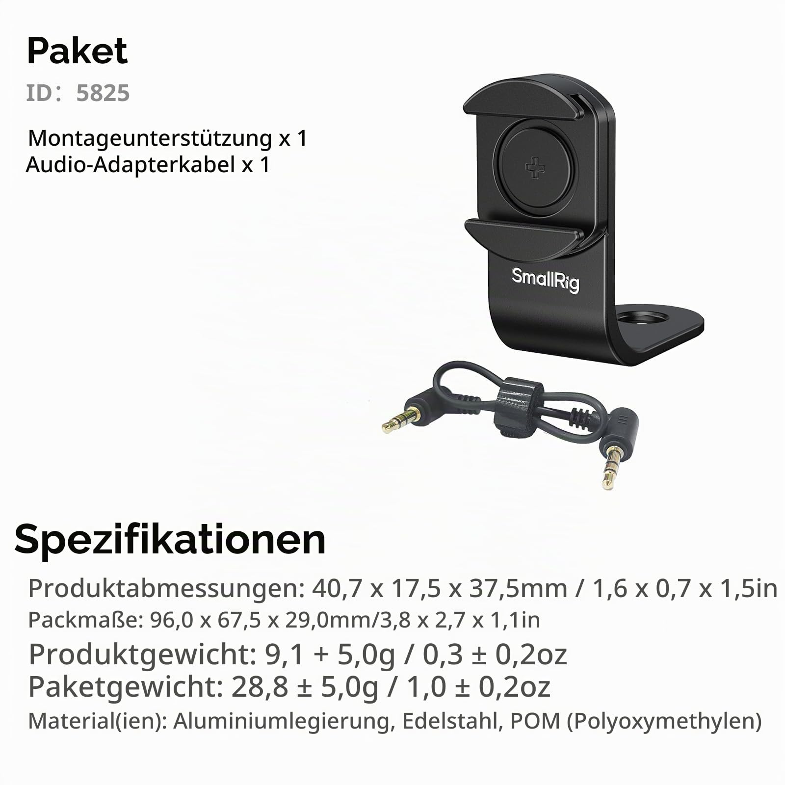 smallrig-5825-cold-shoe-halterung-360-f-r-insta360-x5-x4-und-dji-mic-3 image 8