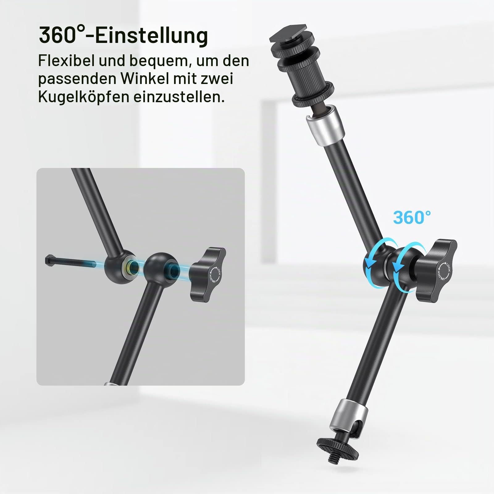 smallrig-3726-super-clamp-mit-11-gelenkarm-und-cold-shoe-mount-kit image 4