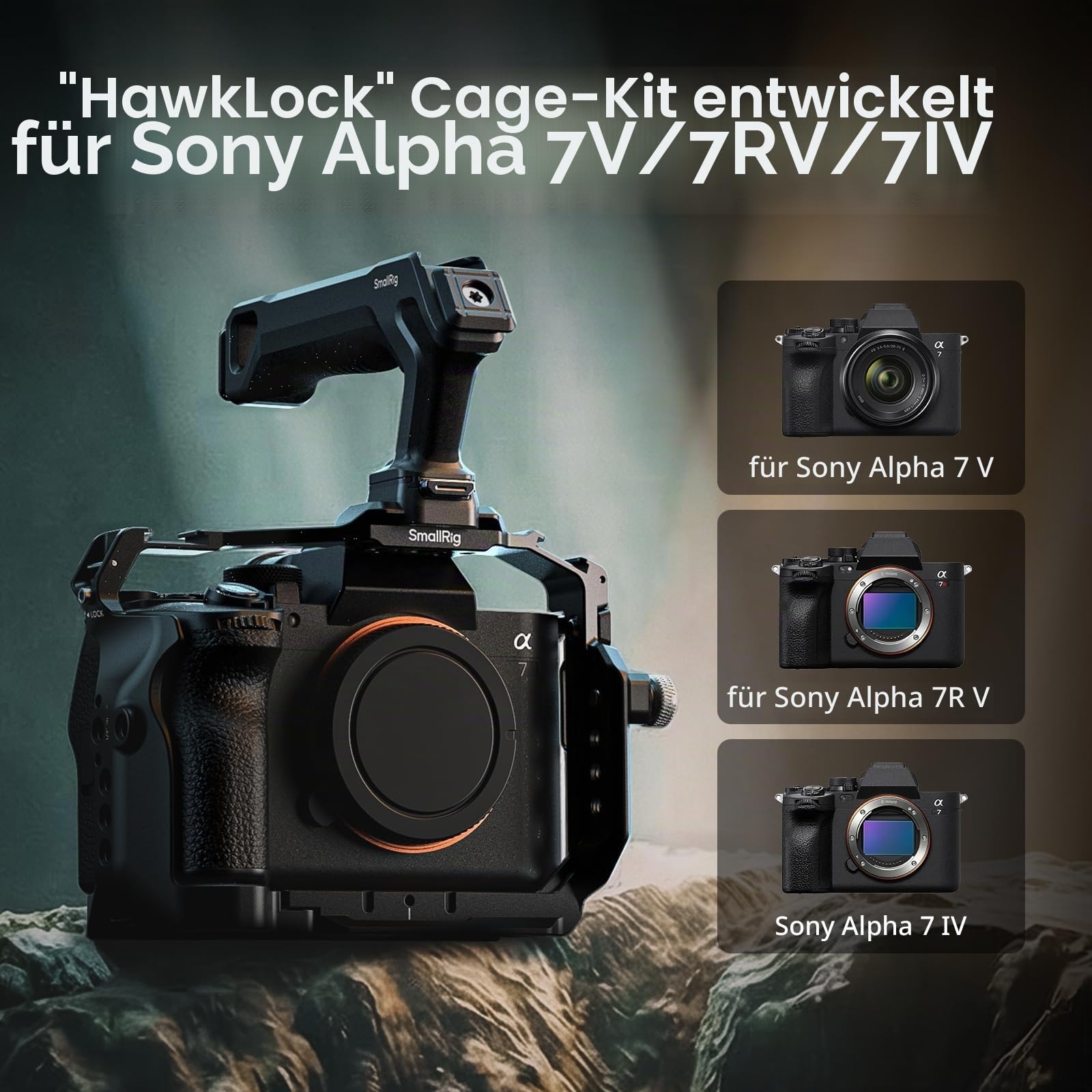 smallrig-hawklock-6028-cage-kit-advanced-f-r-sony-alpha-7-v-7r-v-7-iv image 2