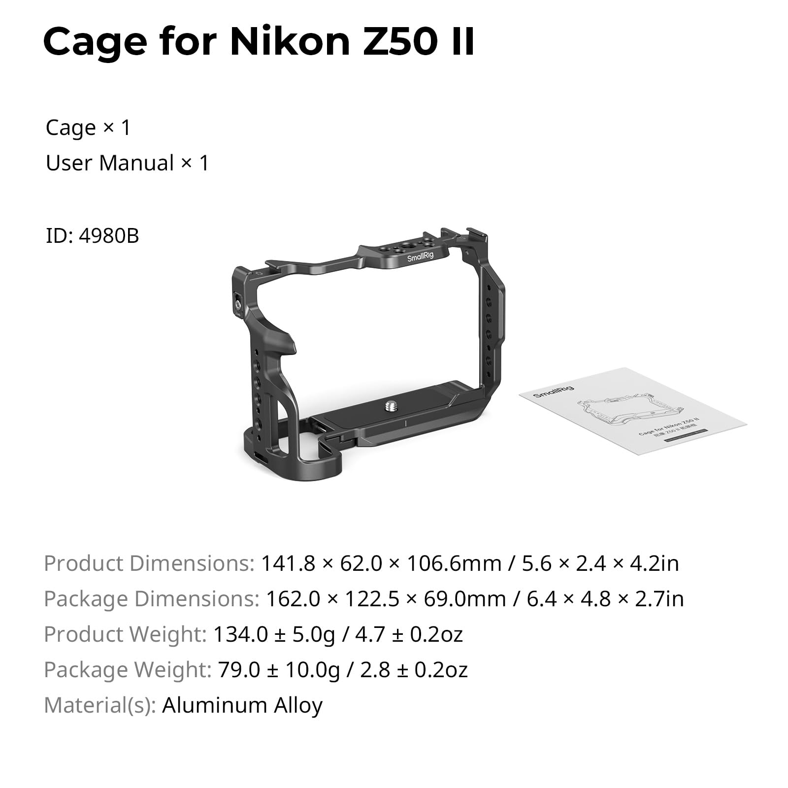 smallrig-4980b-kamerak-fig-f-r-nikon-z50-ii-aus-aluminium image 7
