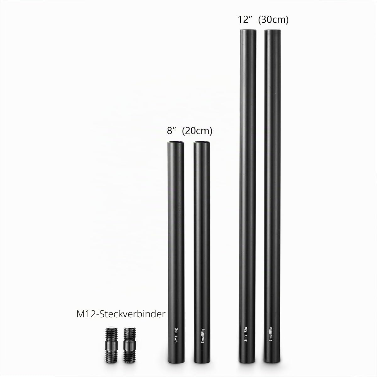 smallrig-15mm-rod-set-1659-aluminium-20cm-30cm-m12-f-r-rig-matte-box-follow-focu image 2