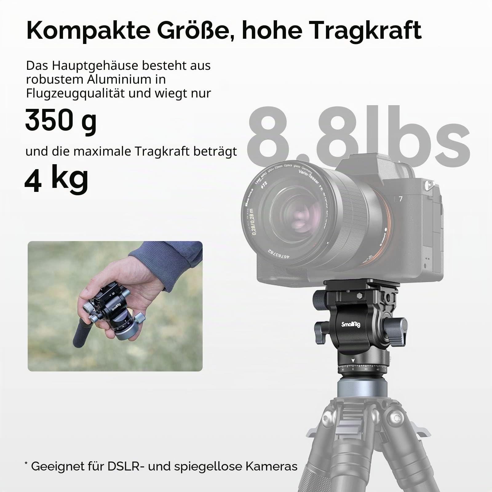 smallrig-ch20-fluid-videokopf-4170b-mit-nivellierbasis-und-arca-swiss-platte-4-k image 7