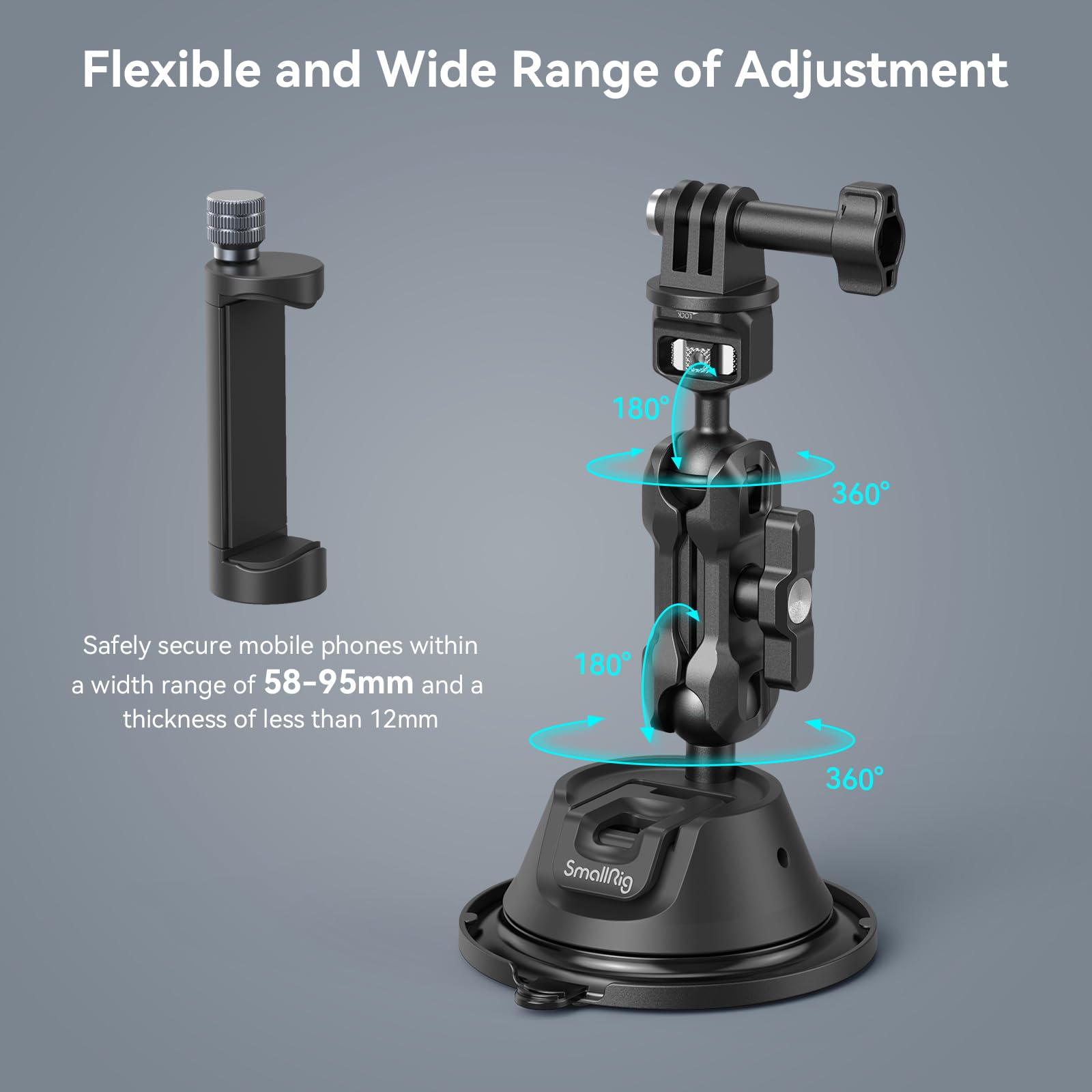 smallrig-4275-saugnapfhalterung-mit-magic-arm-und-telefonhalter-f-r-action-kamer image 2