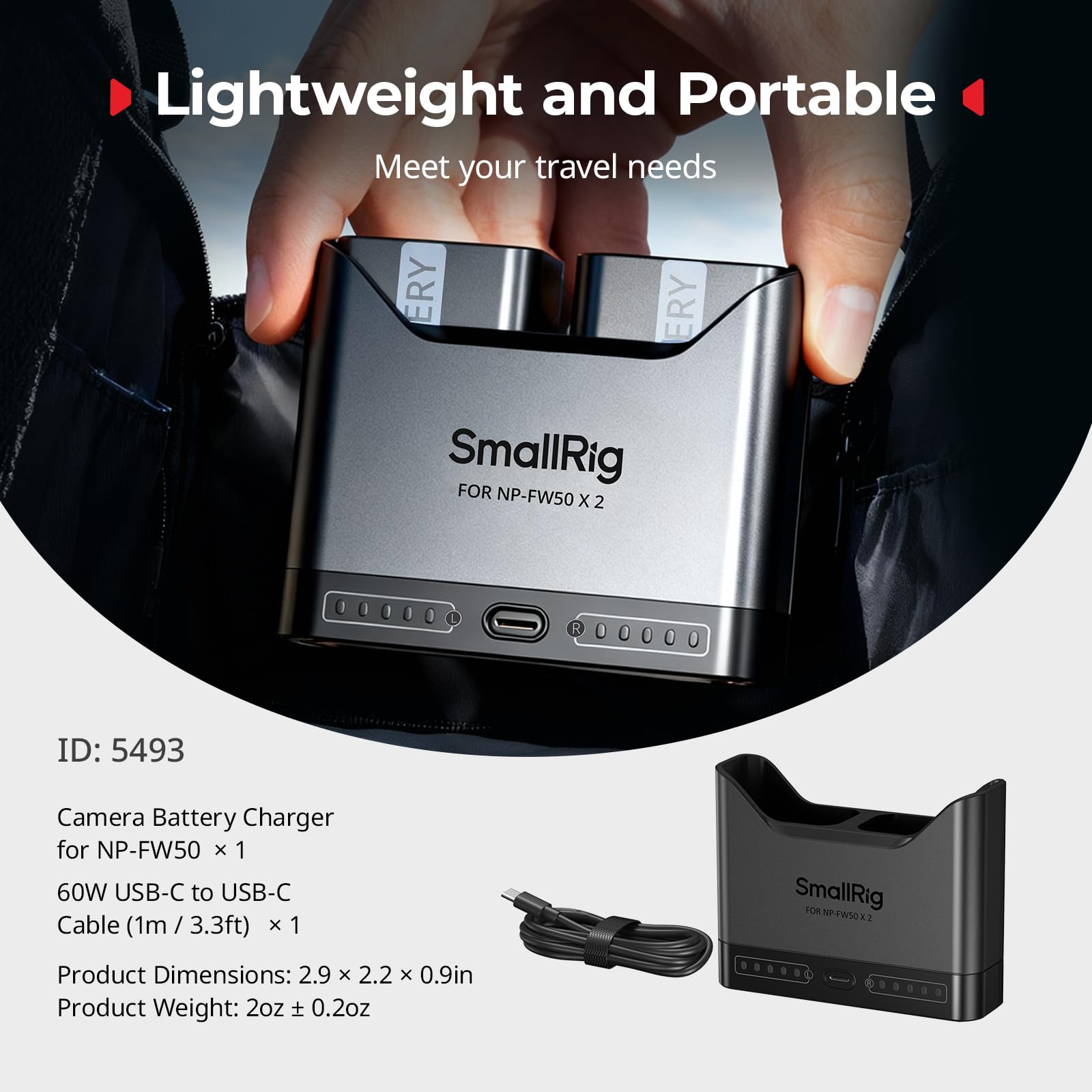 smallrig-np-fw50-akkuladeger-t-5493-dual-slot-usb-c-ladeger-t-f-r-sony image 8