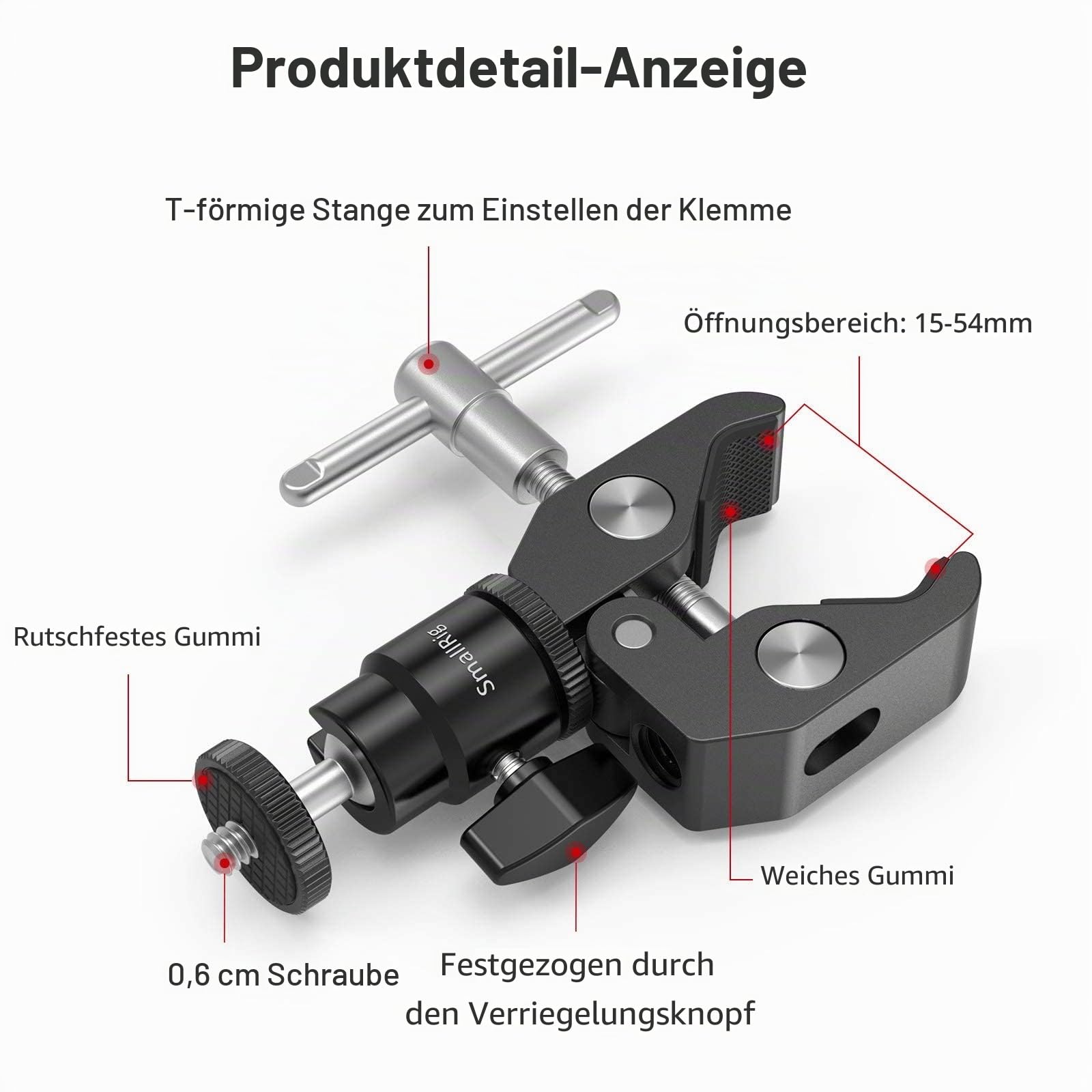 smallrig-super-clamp-mit-mini-kugelkopf-und-blitzschuh image 5