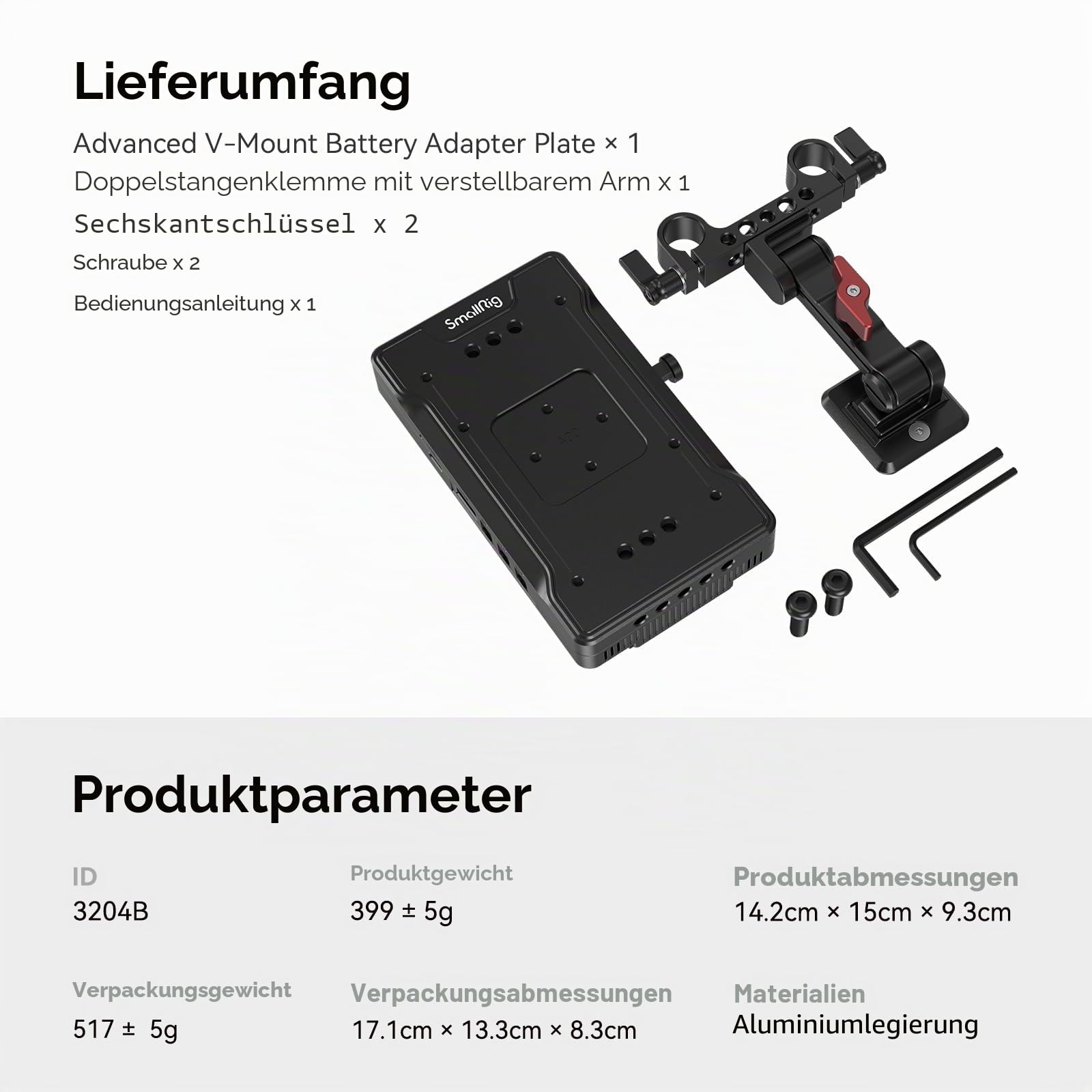 smallrig-3204b-v-mount-akkuplatte-mit-verstellbarem-arm-65w-pd-usb-c-und-d-tap image 7