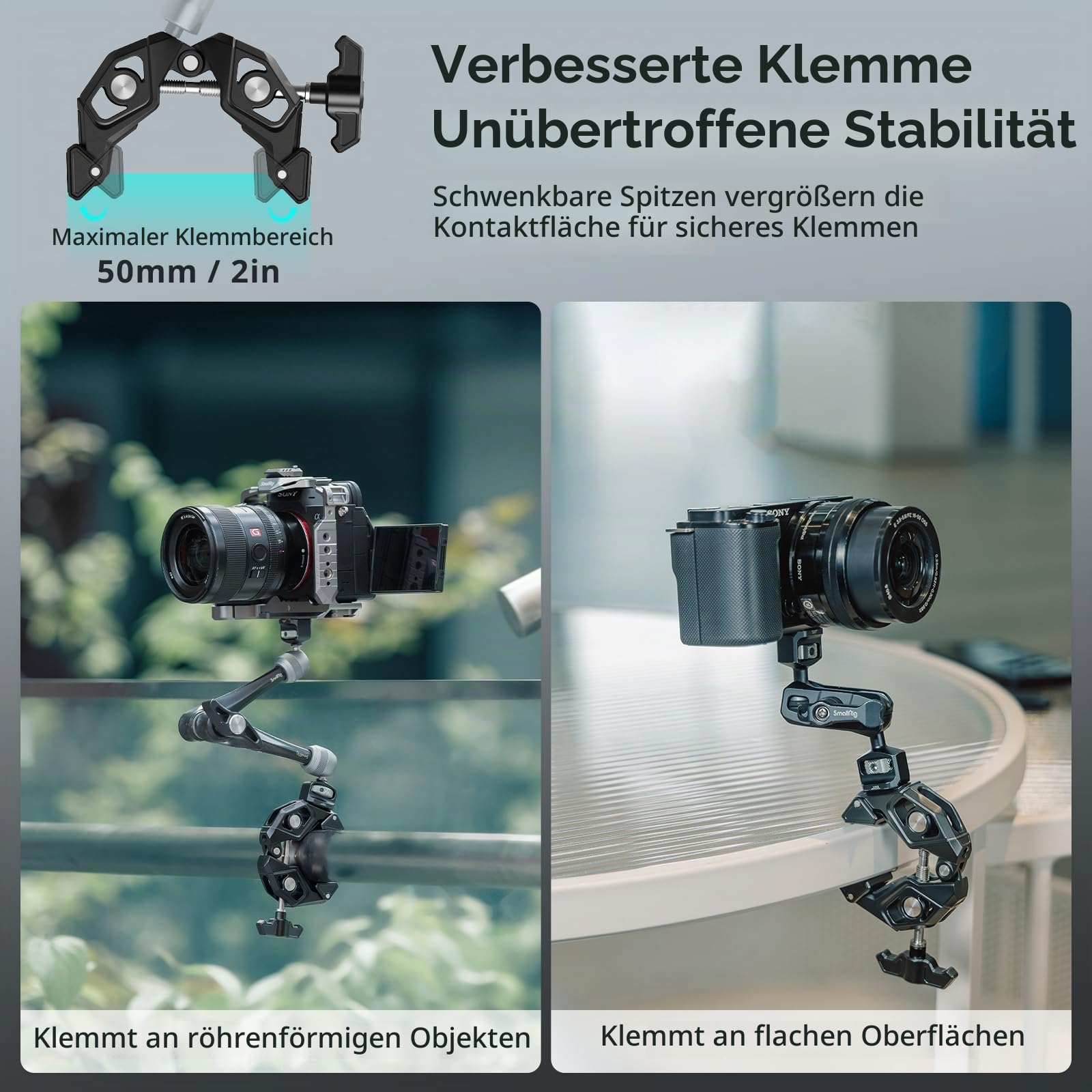 smallrig-5319-super-clamp-krabbenklemme-mit-1-4-20-gewinde-bis-50-mm image 2