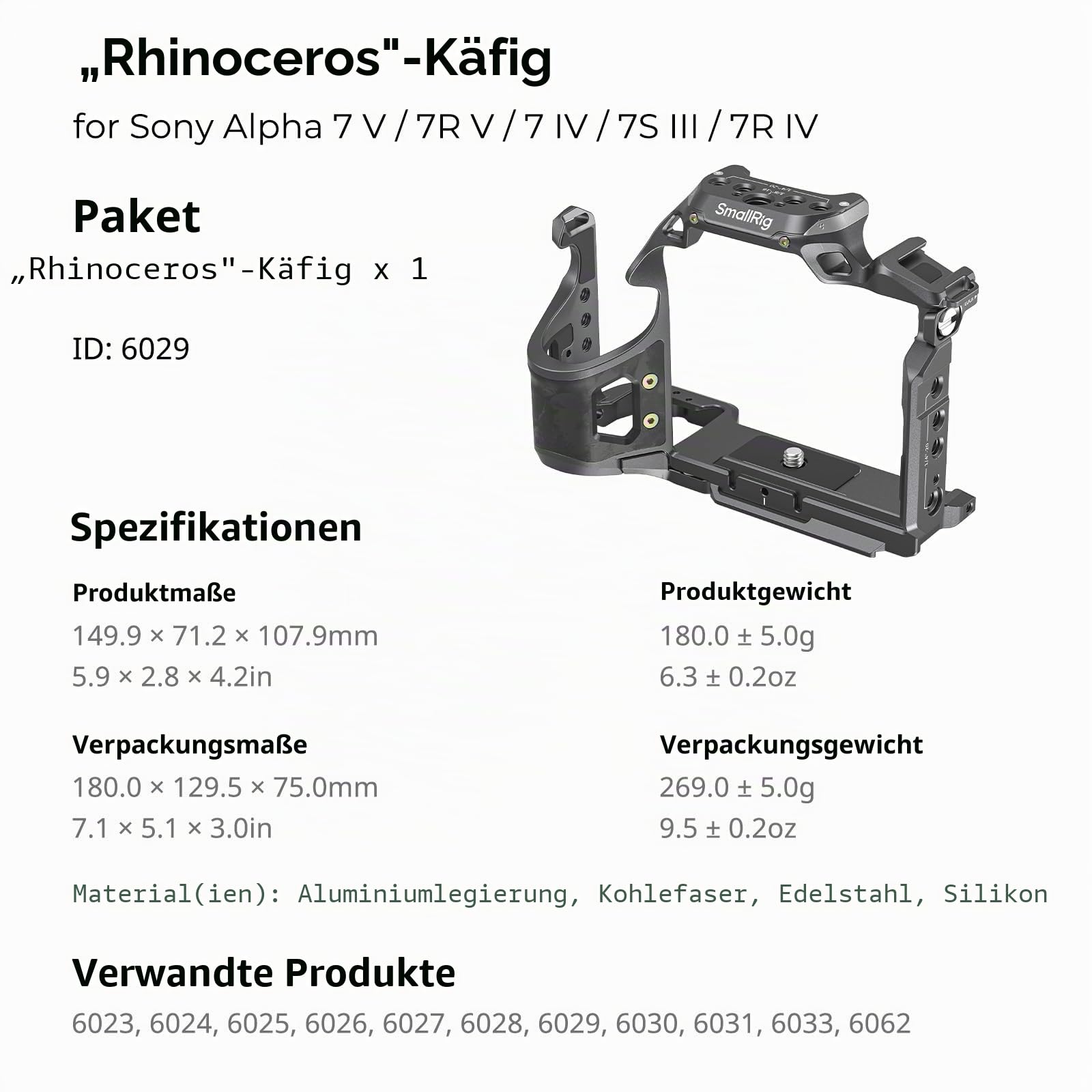 smallrig-6029-rhinoceros-cage-f-r-sony-a7-v-a7r-v-a7-iv-a7s-iii image 7