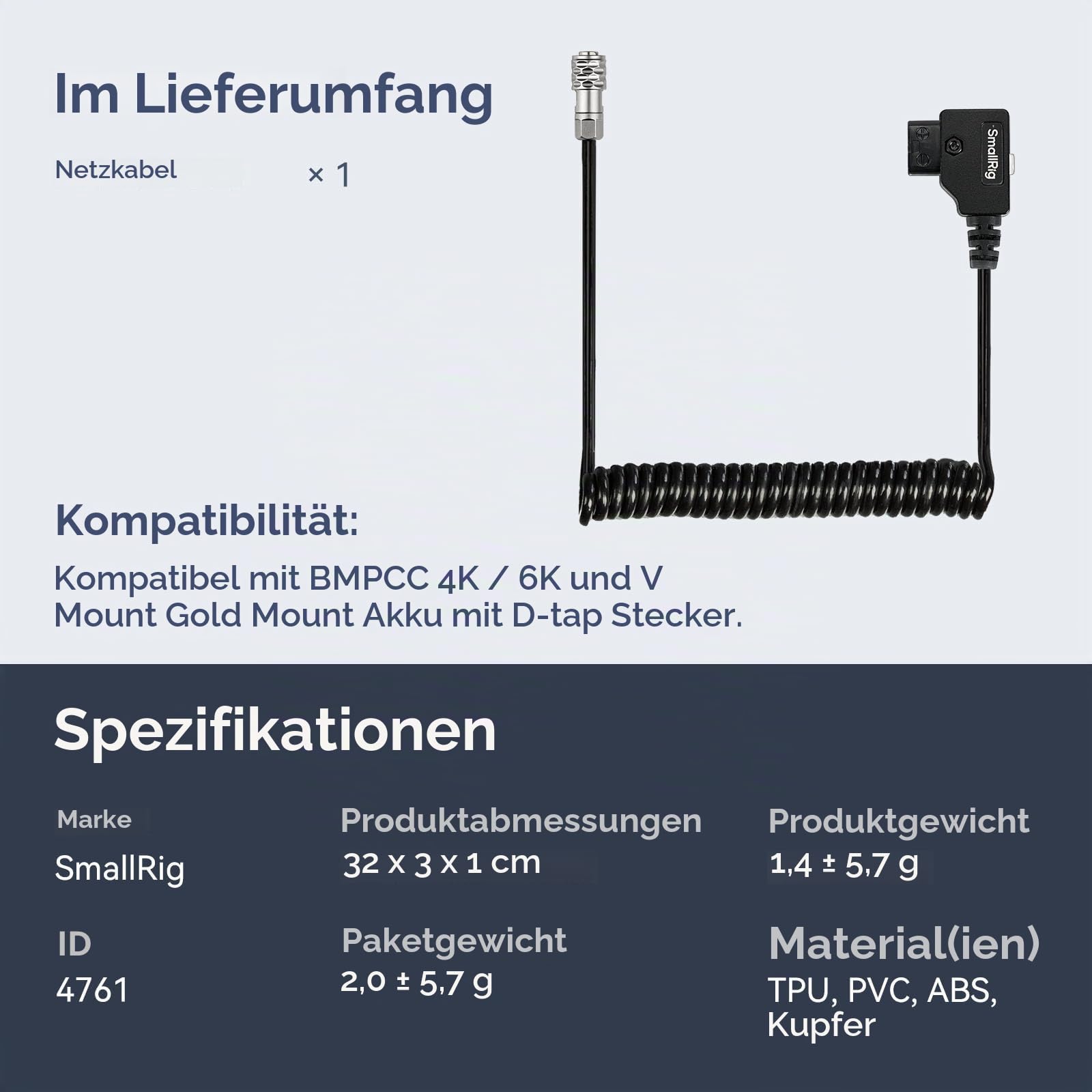 smallrig-4761-d-tap-auf-spiral-stromkabel-weipu-sf6-2-pin-f-r-bmpcc-4k-6k-15-47 image 8