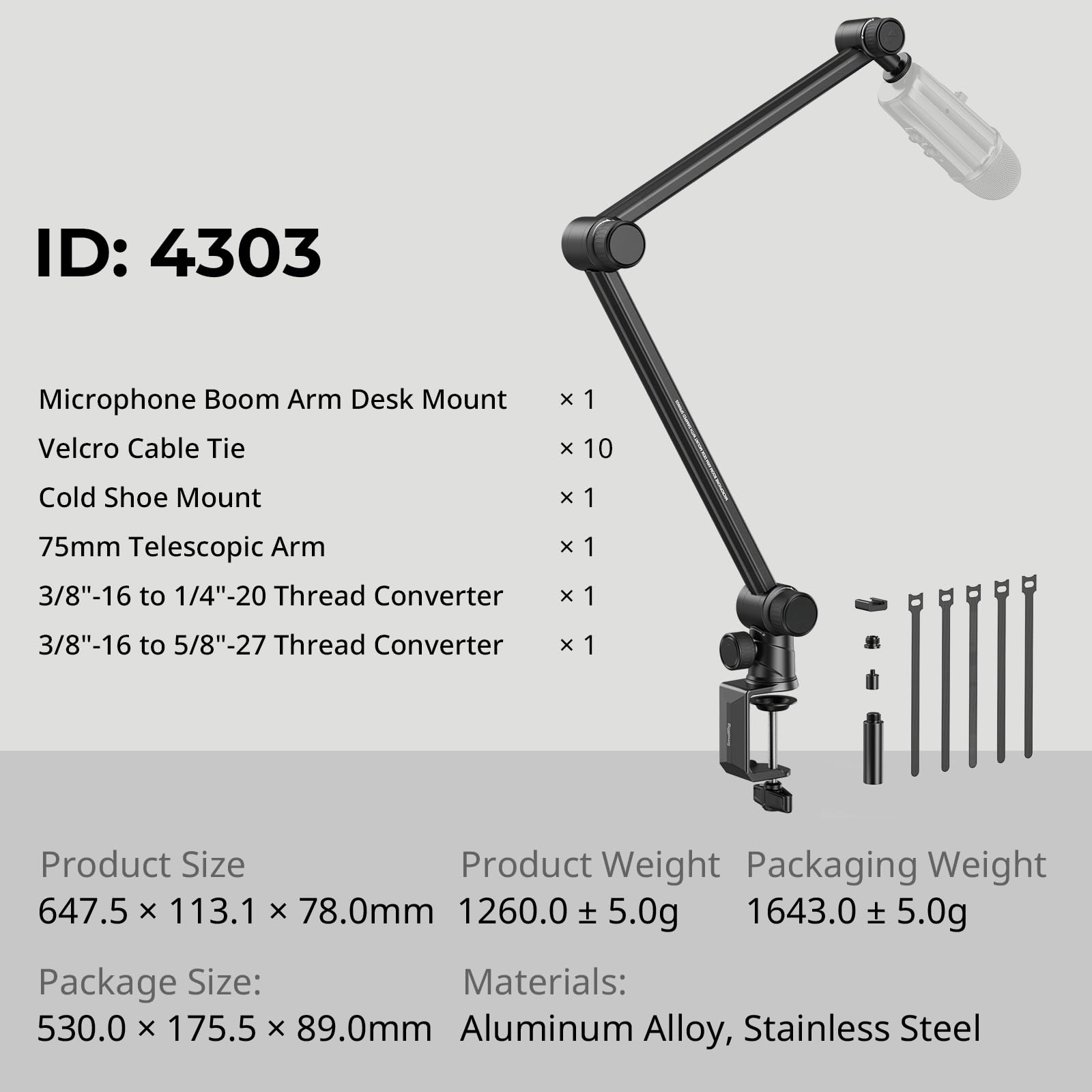 smallrig-4303-mikrofonarm-galgenstativ-360-mit-tischklemme-1-5-kg image 7