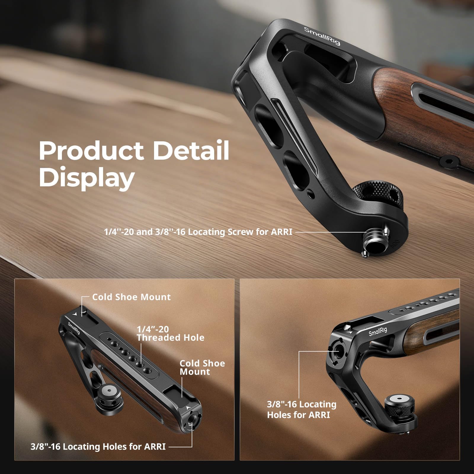 smallrig-5252-top-handle-obergriff-holz-mit-arri-locating-f-r-kamerak-fige-15-kg image 2