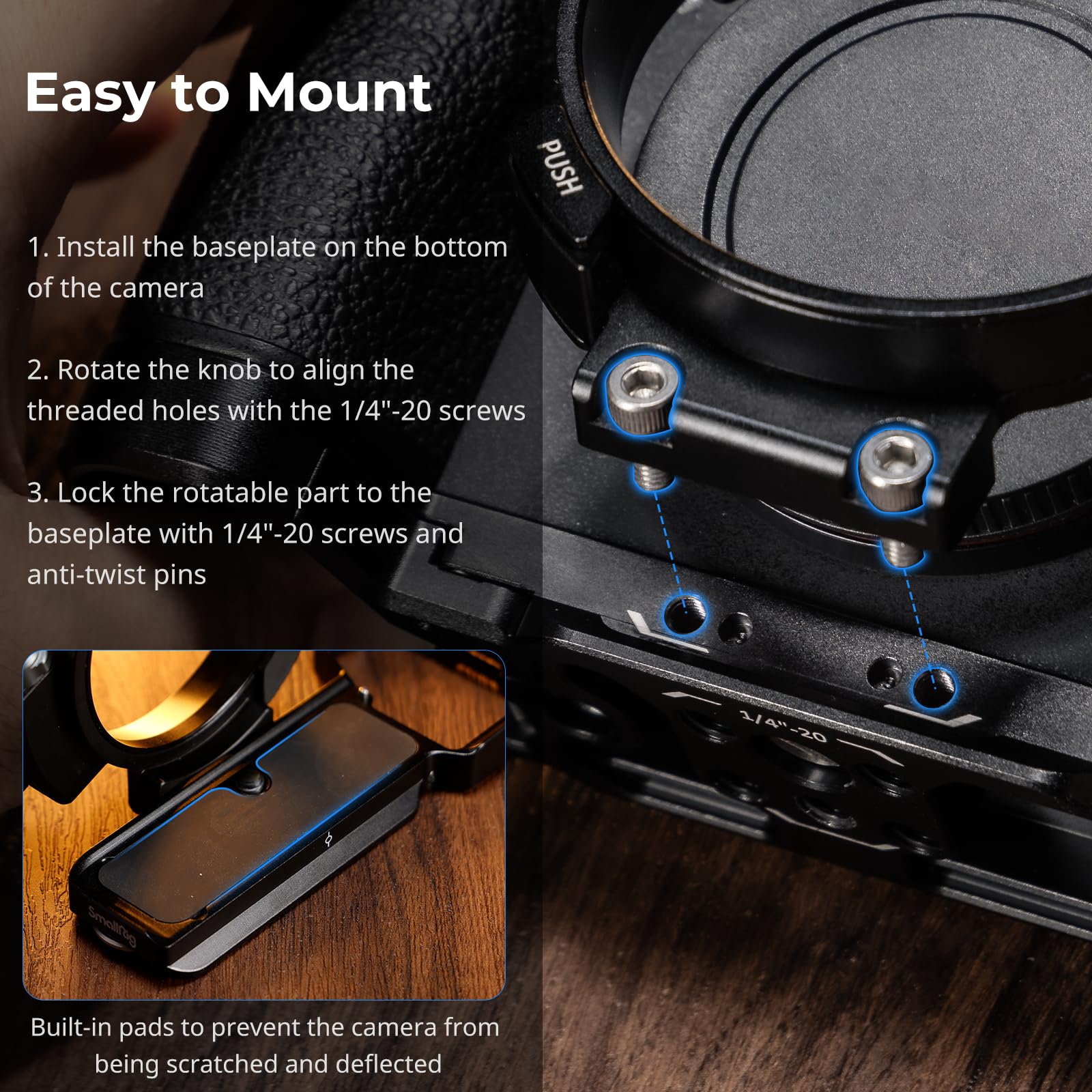 smallrig-4570-stativplatte-horizontal-zu-vertikal-f-r-sony-alpha-7c-ii-7cr-arca- image 4